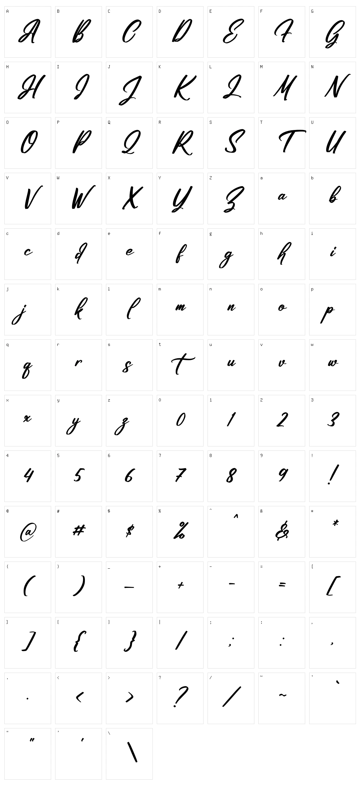 Futuristica Signature Character Set