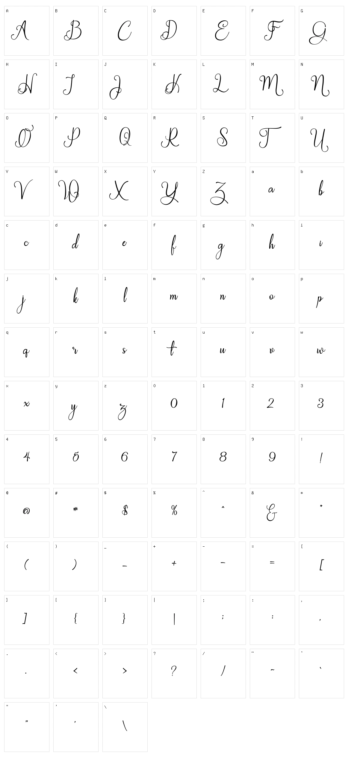 Galinah Character Set