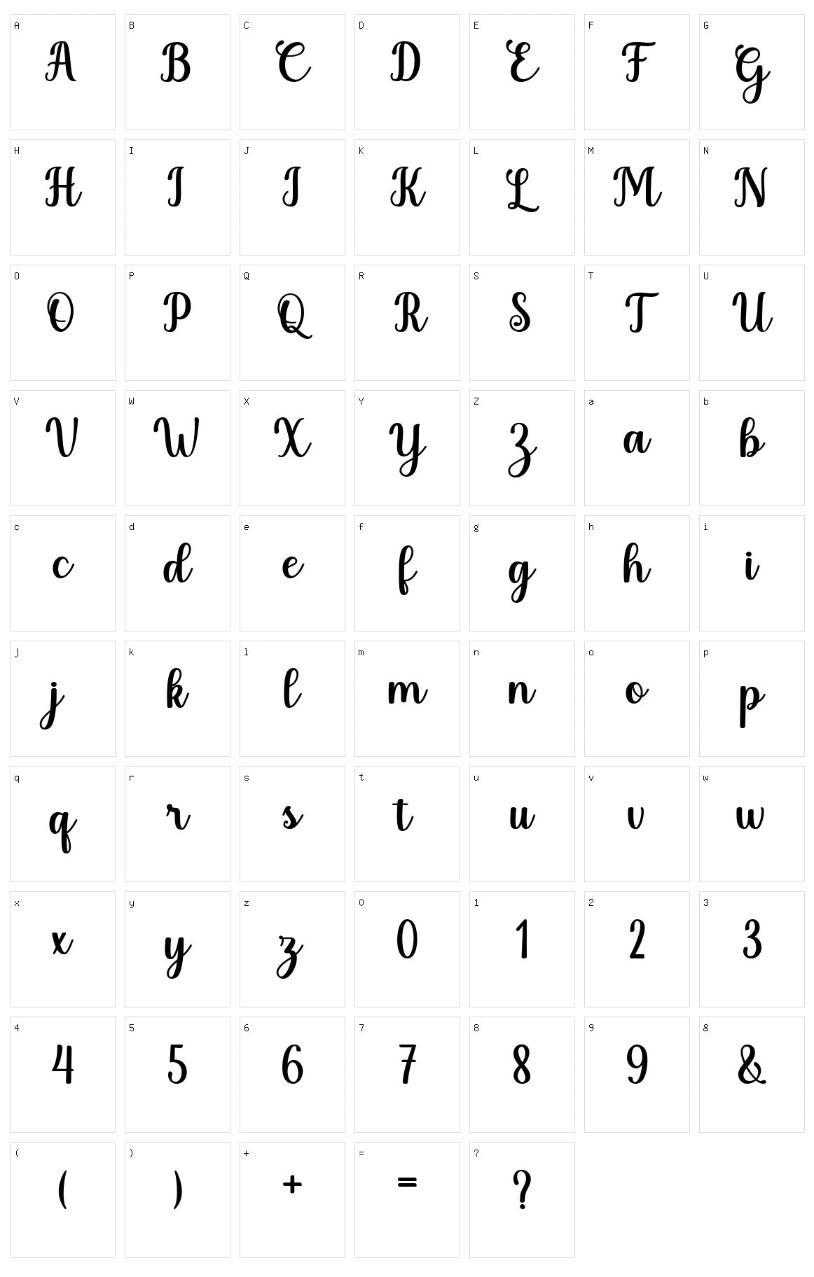 Galistan Character Set