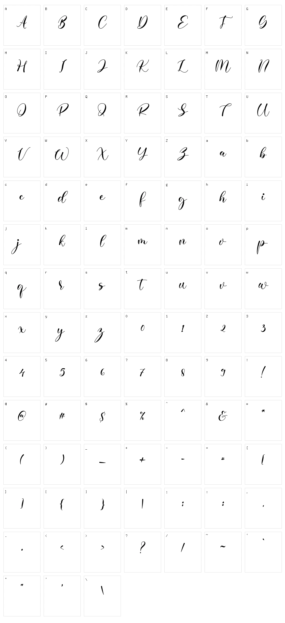 Gardenia Character Set