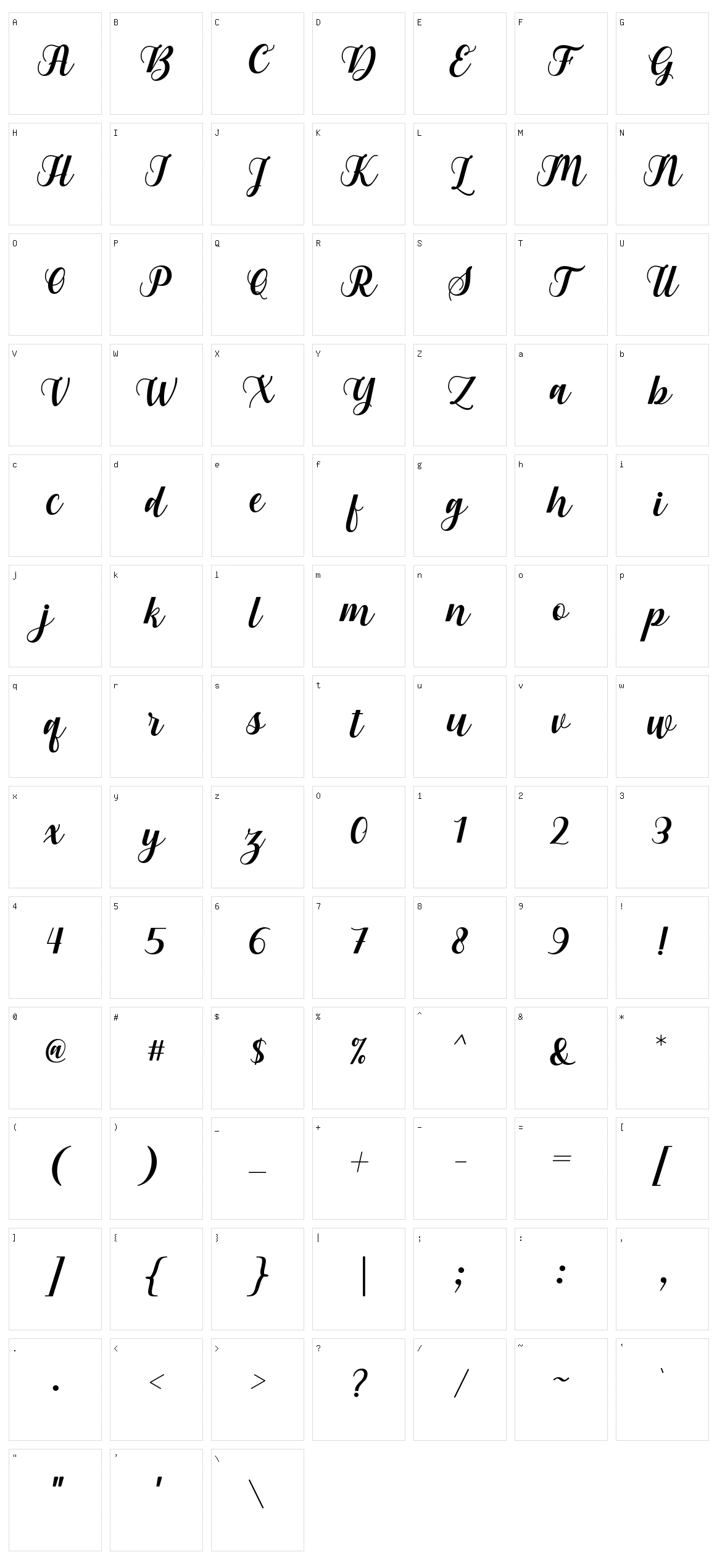 Gebrina Character Set
