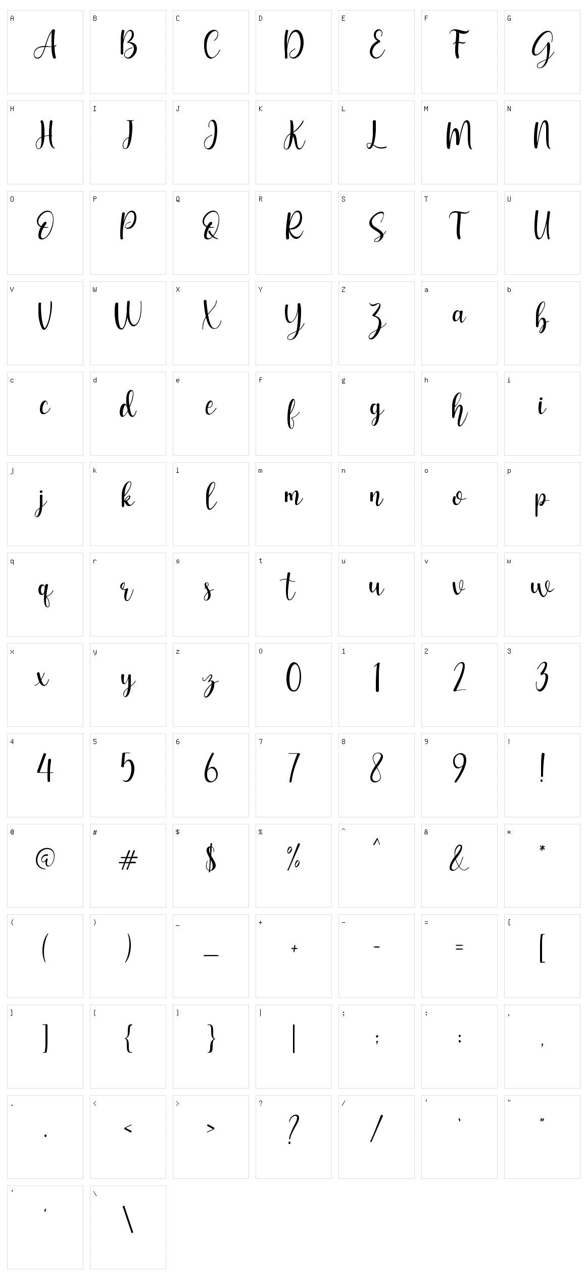 Geishela Character Set