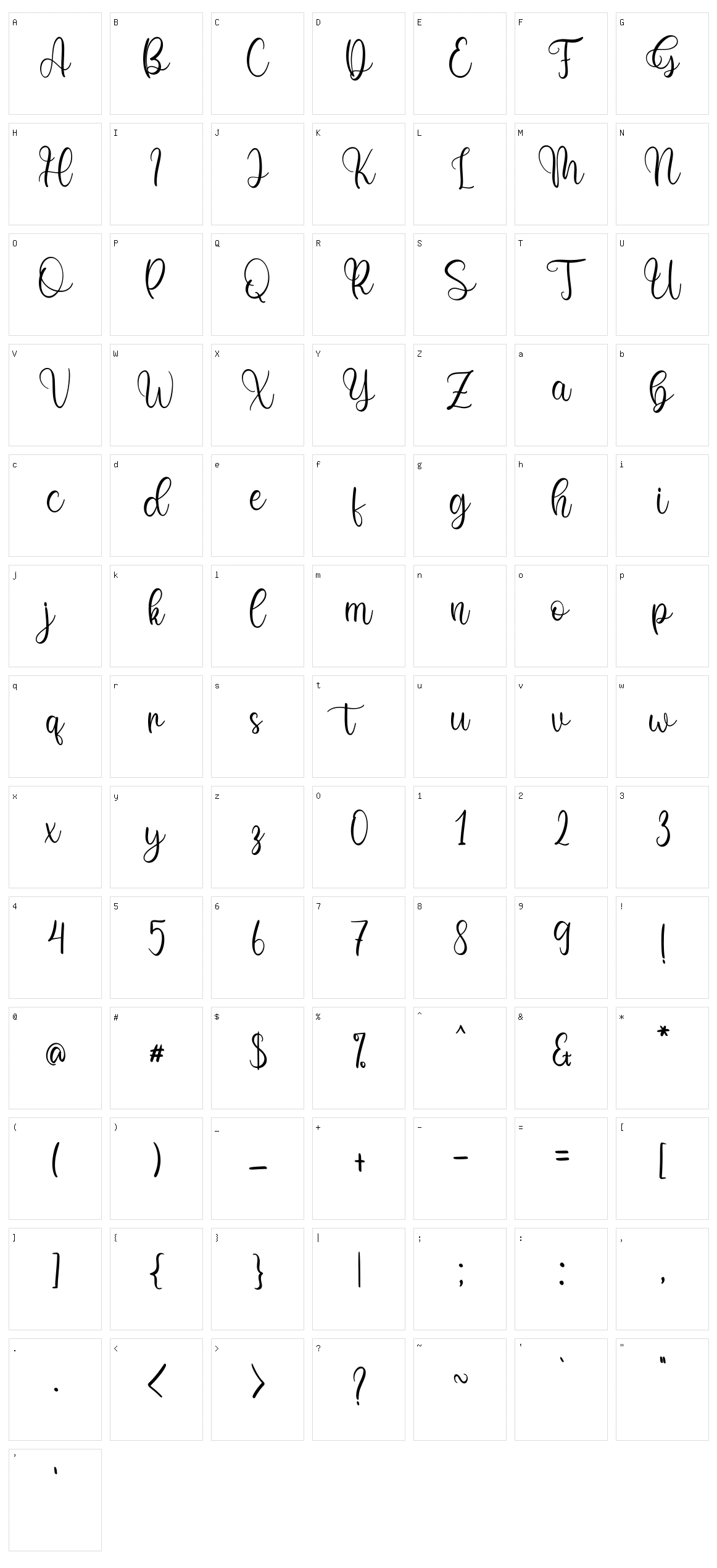 Gemboss Character Set