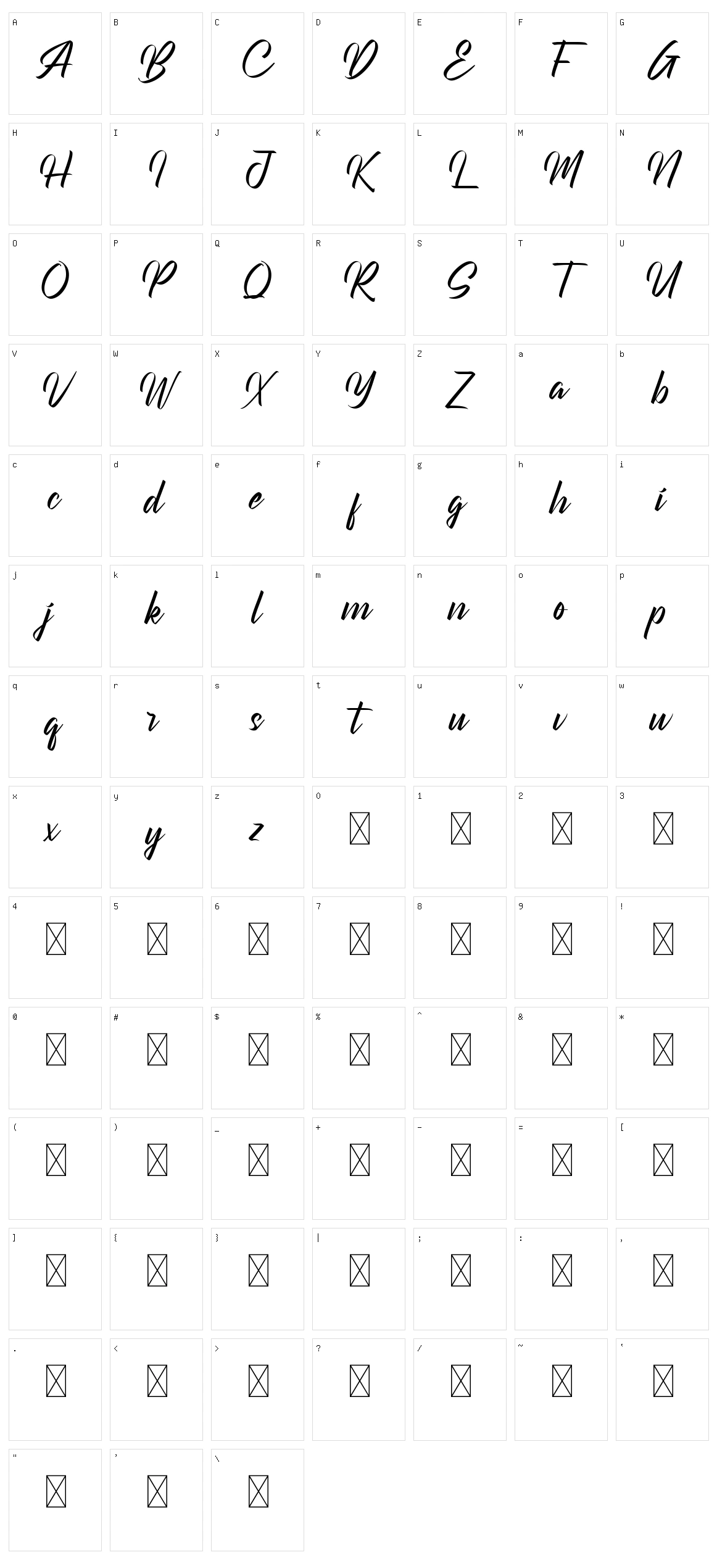 Georgerithe Character Set