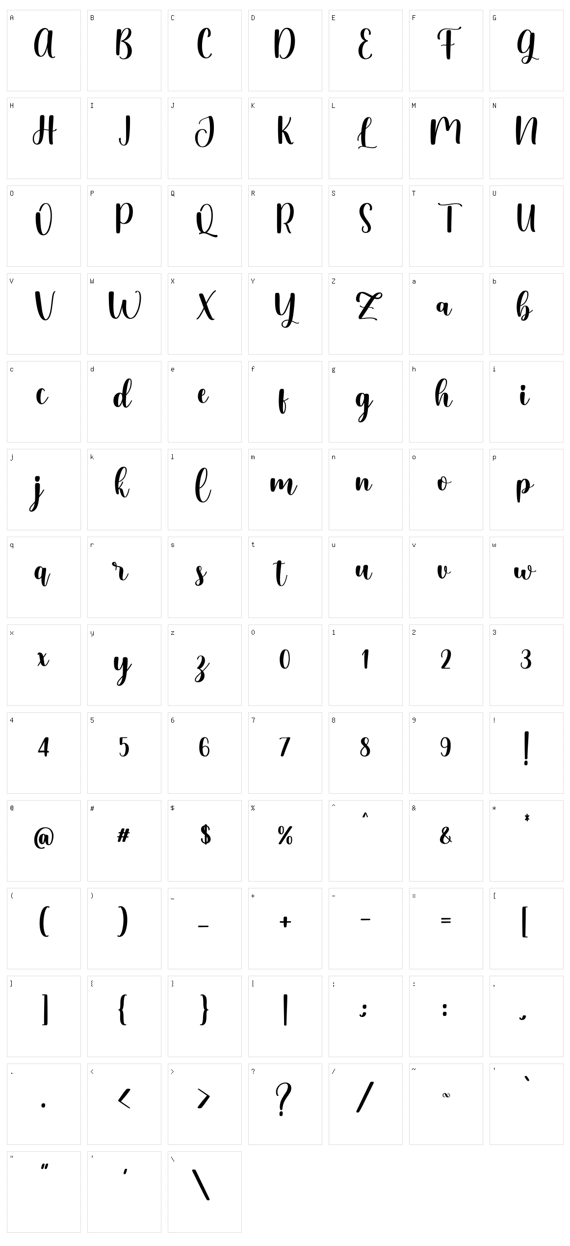 Geraline Character Set