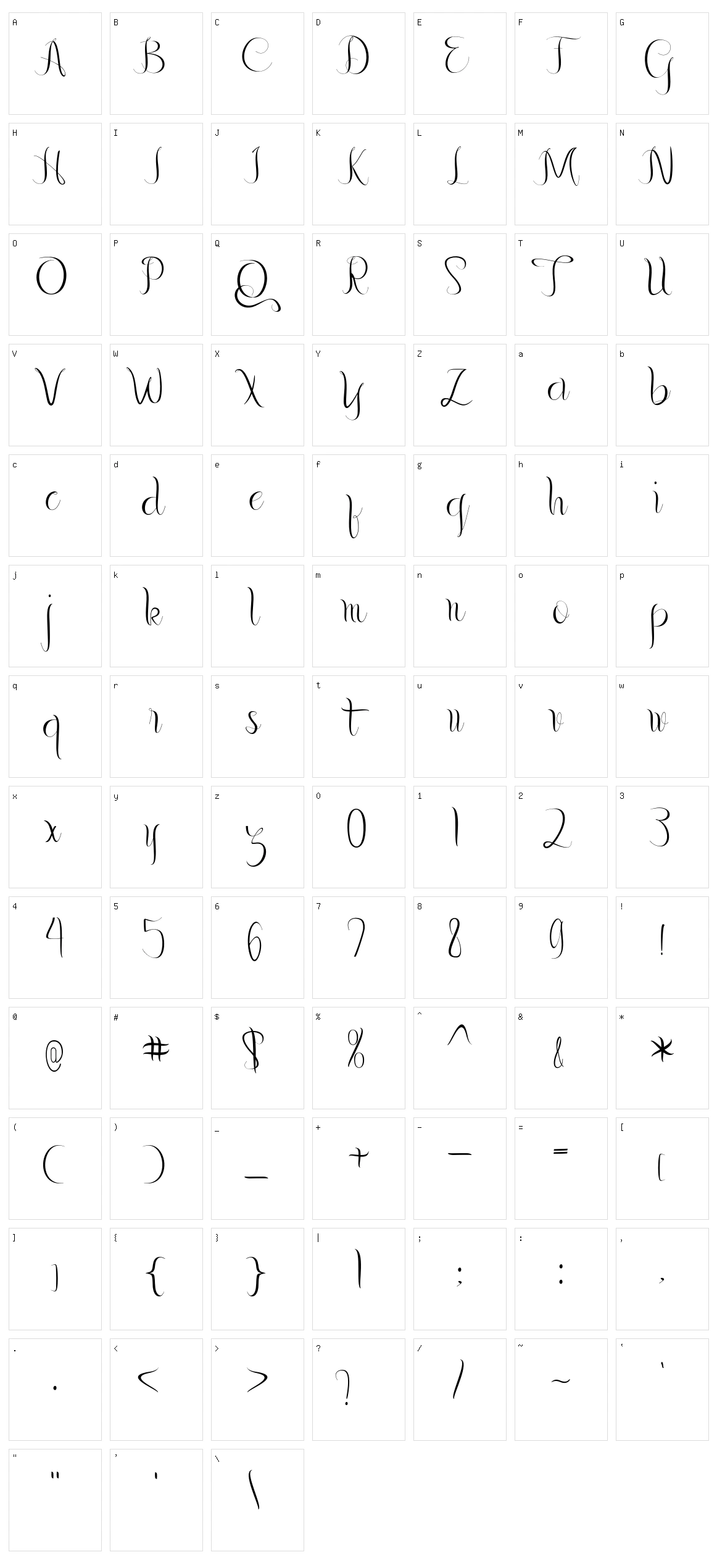 Gerhana Character Set