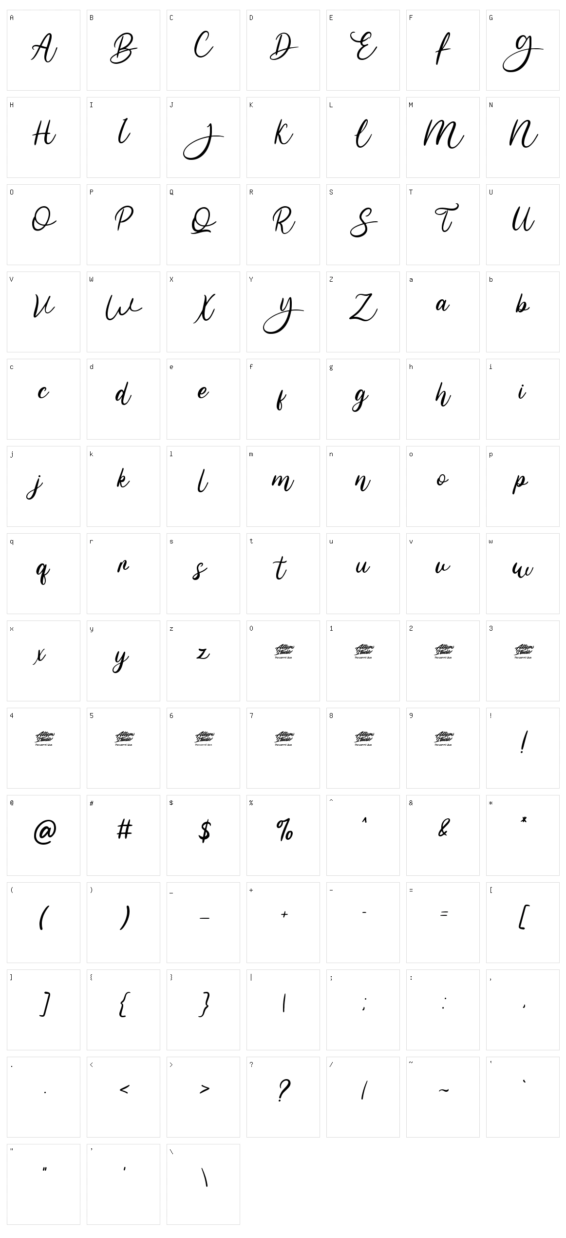 Geshana Character Set