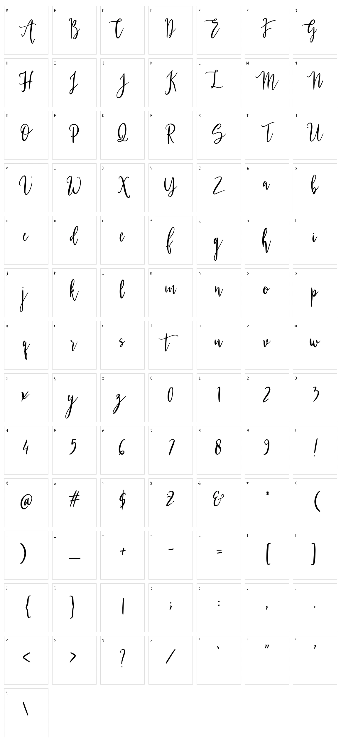 Gesthyla Character Set