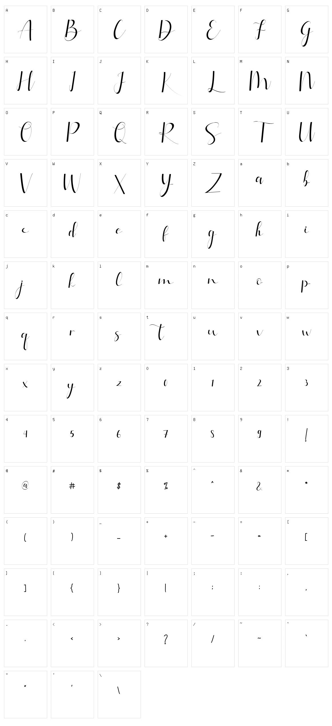 Gietta Character Set