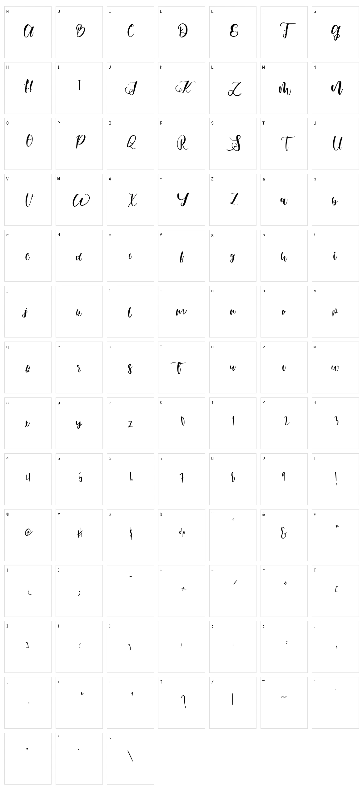 Ginan Character Set