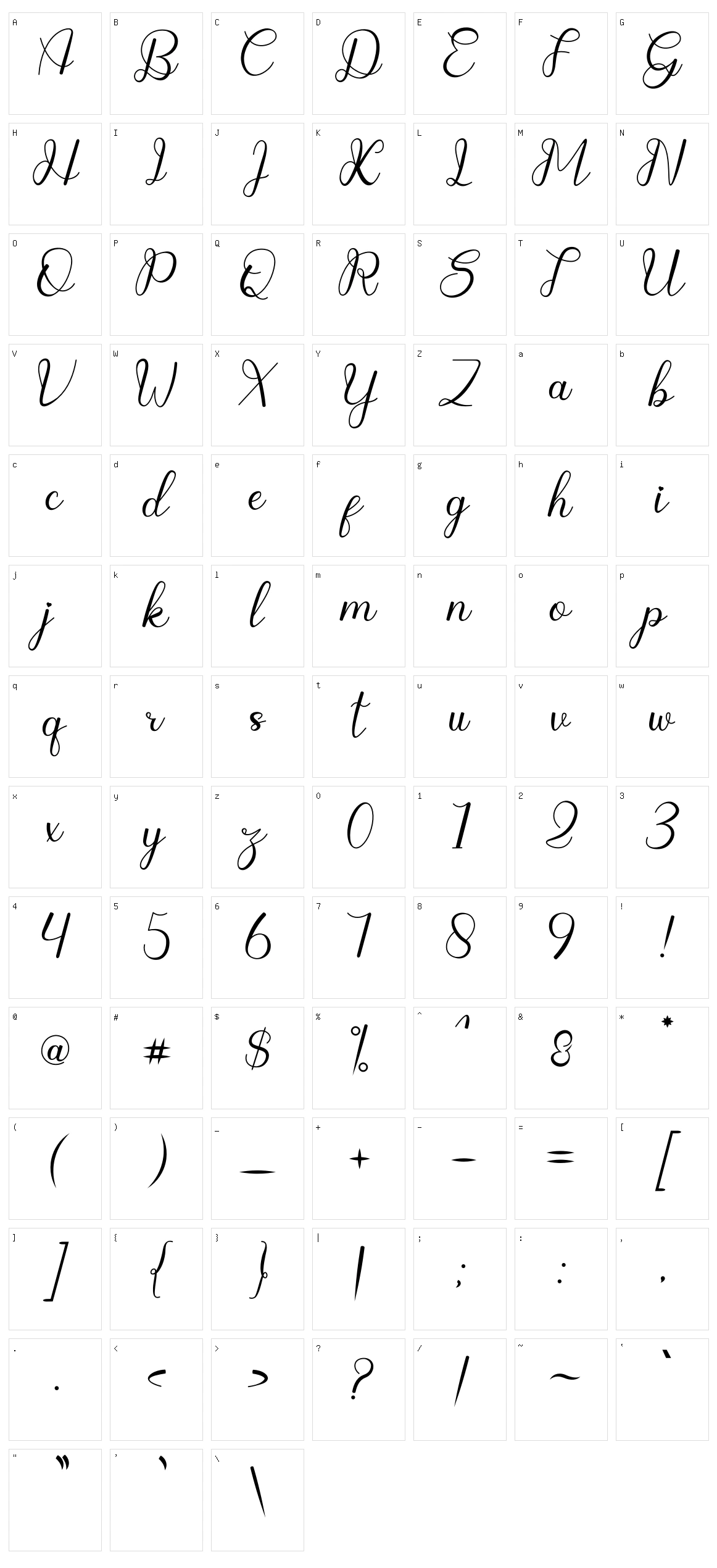 Gisellano Character Set