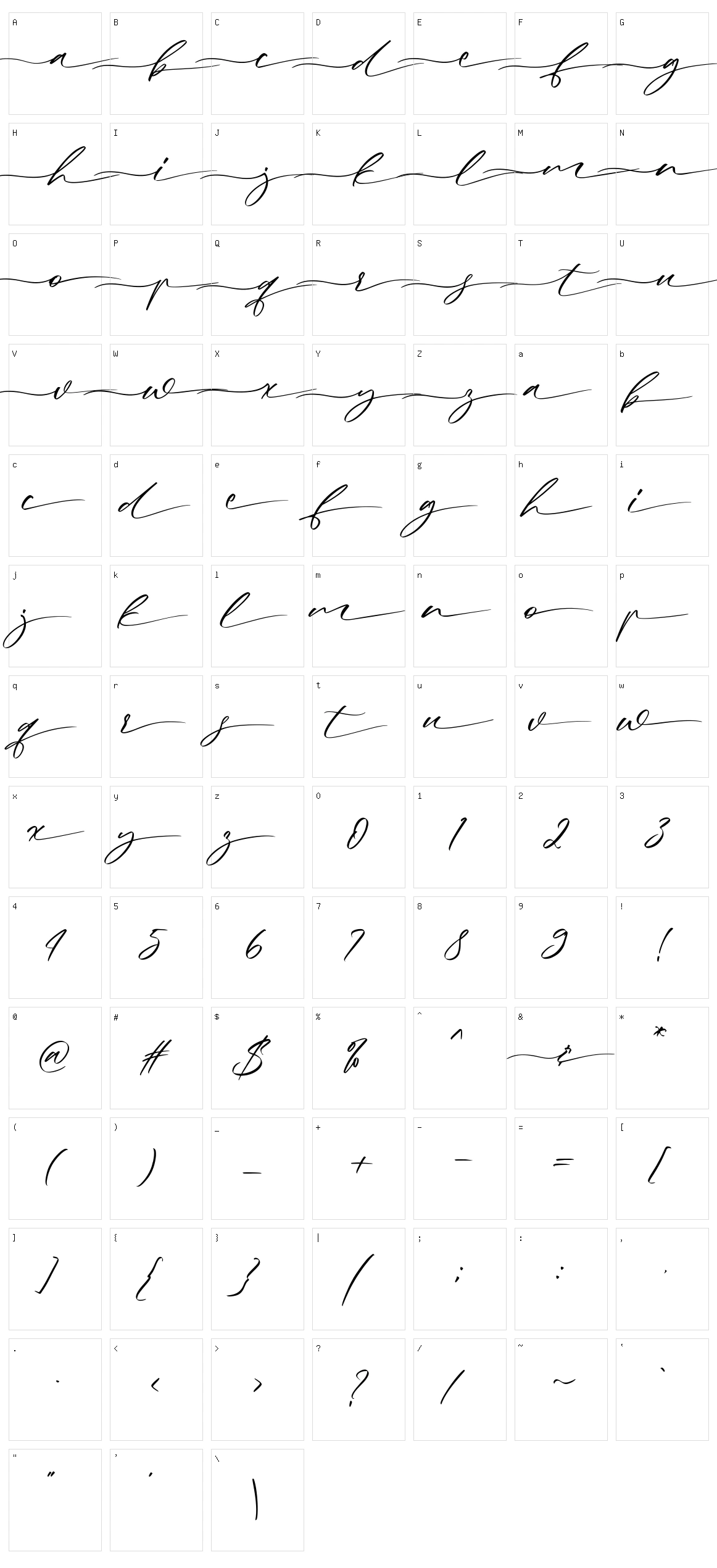 Gladis Character Set