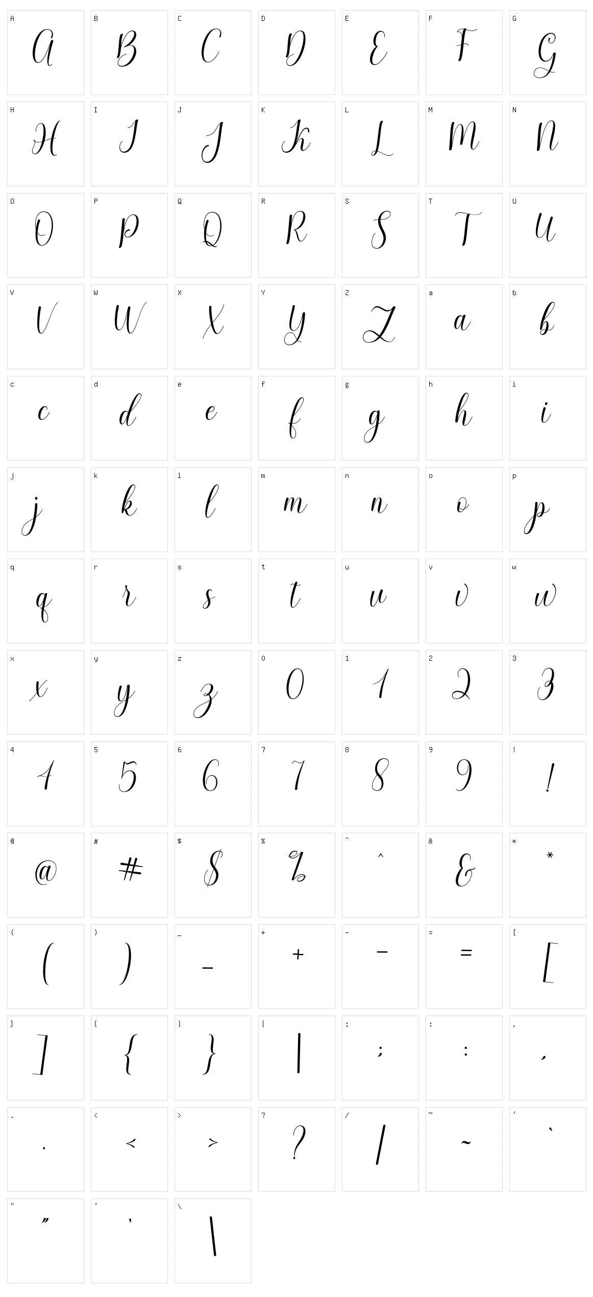 Glowing Script Character Set