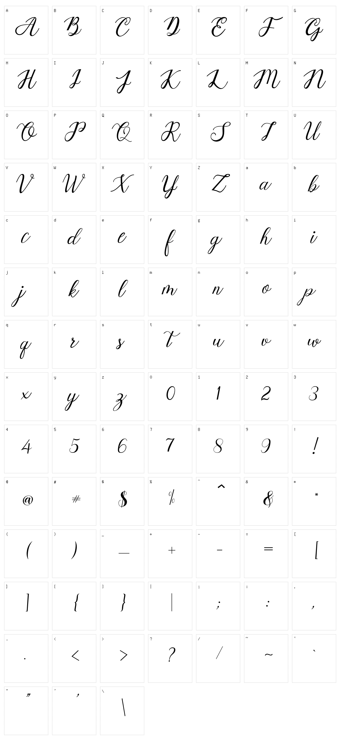 Goesitox Character Set