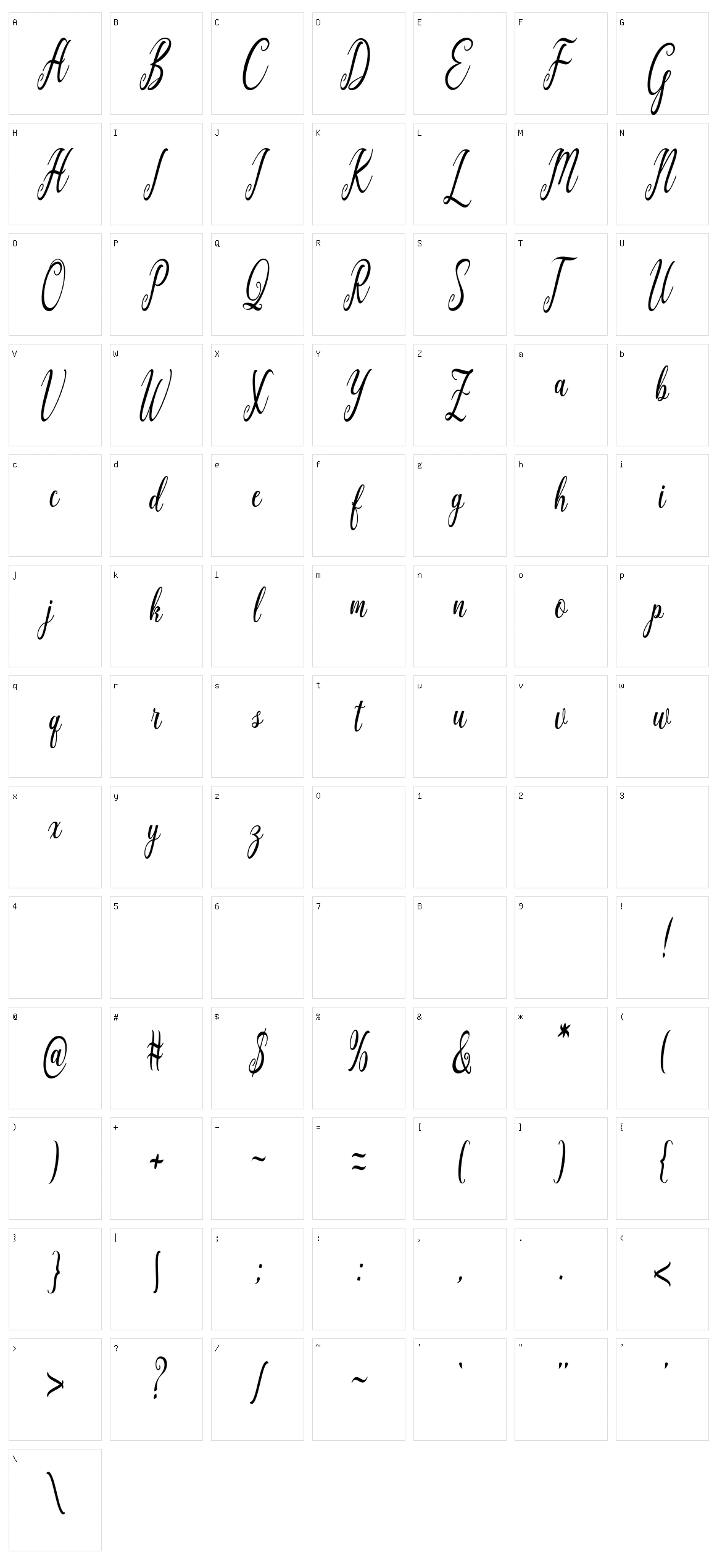 Graf Call Character Set