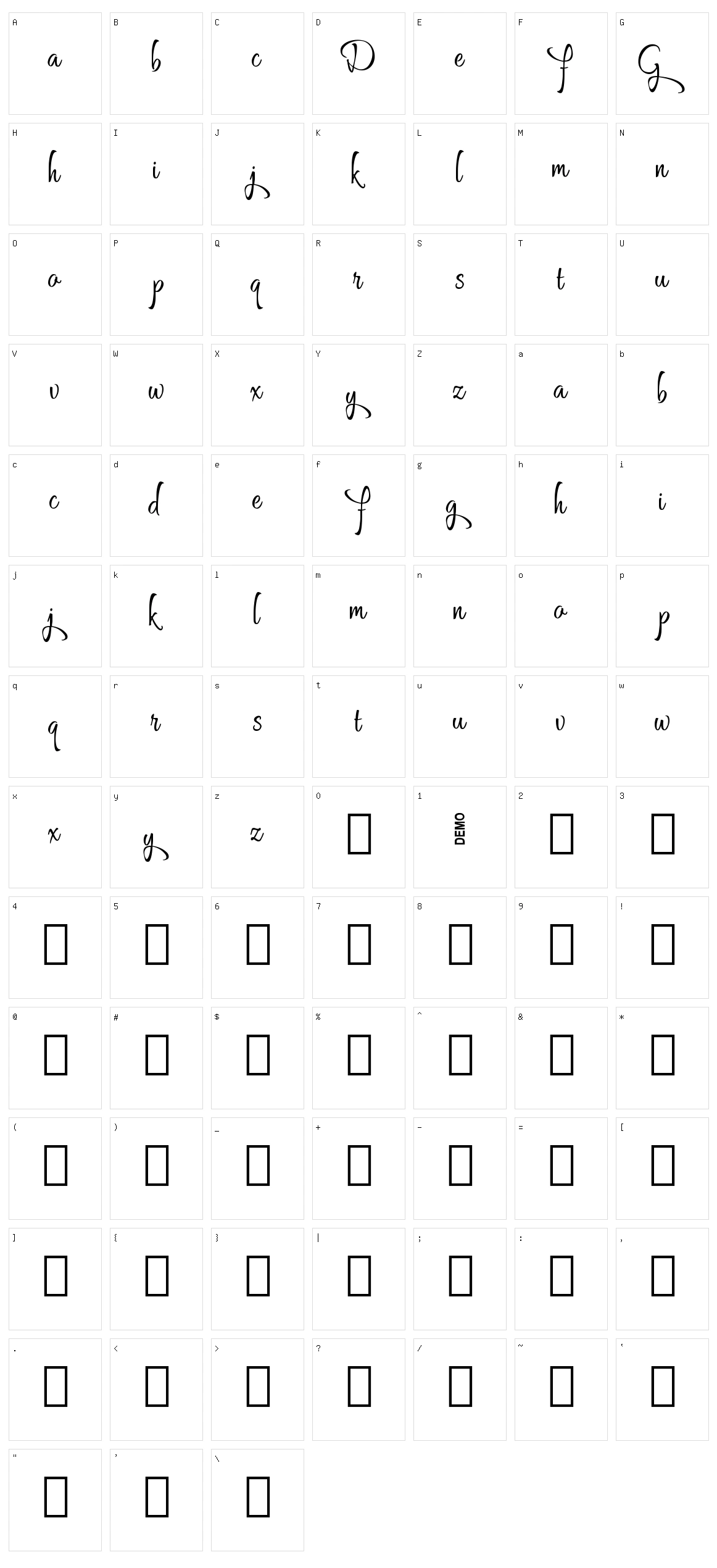 Grafyk Character Set
