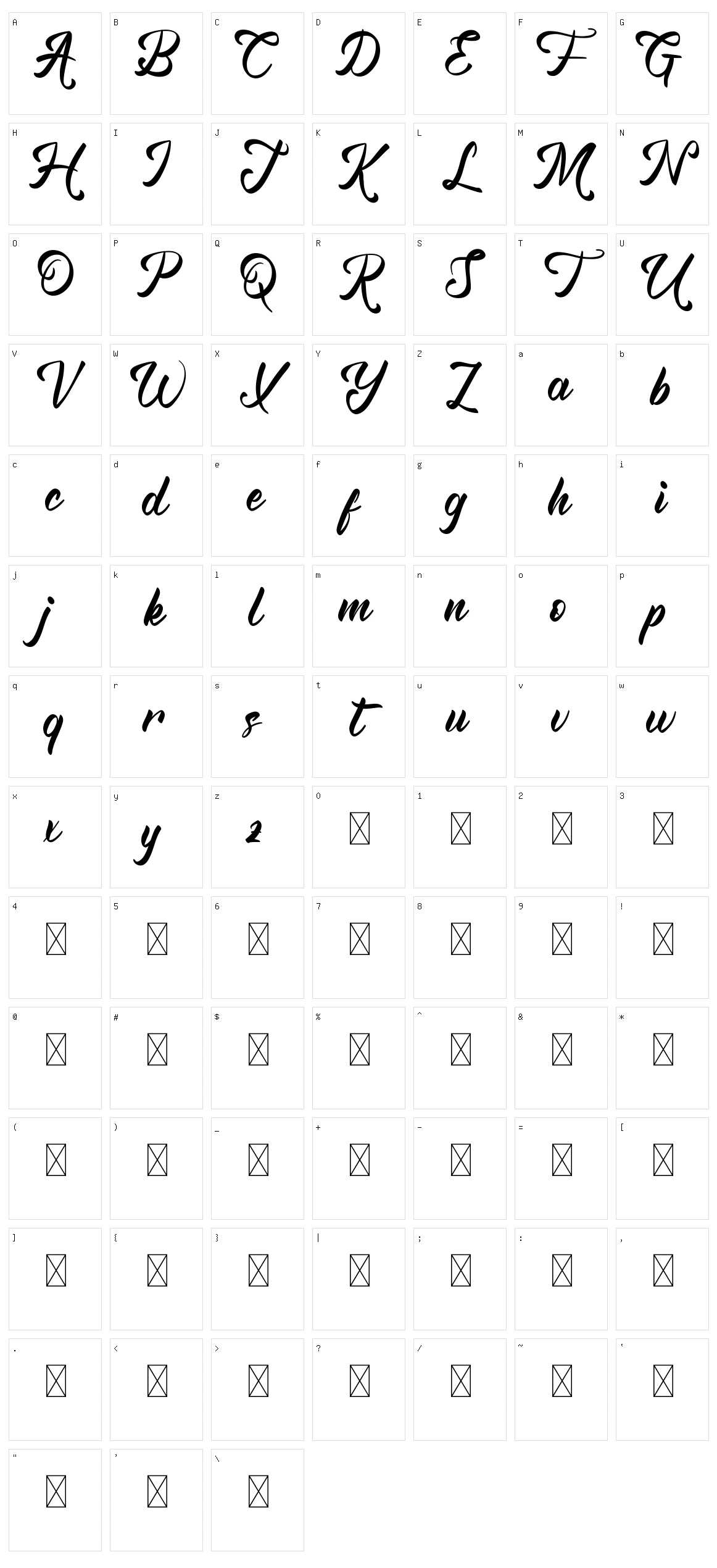 Grainold Character Set