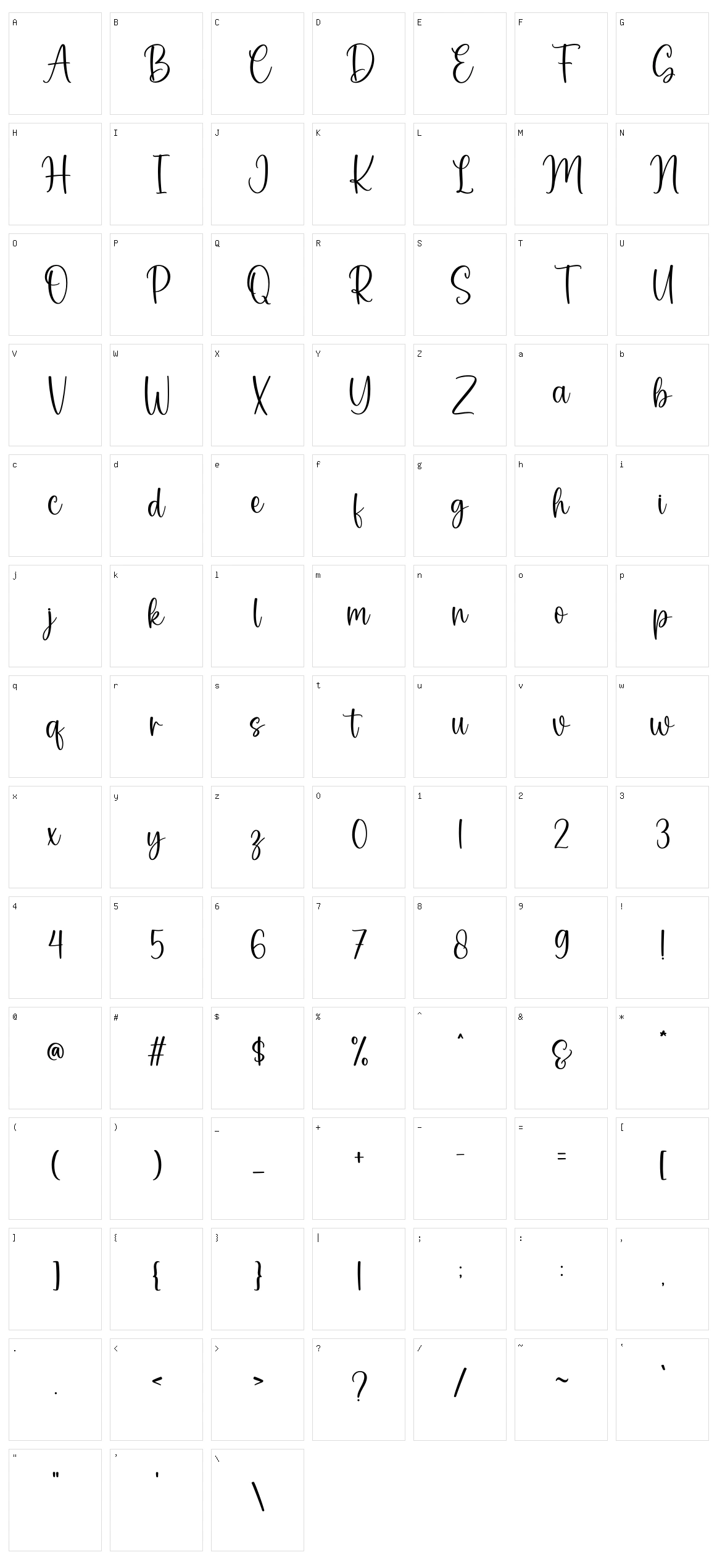 Greenfield Character Set
