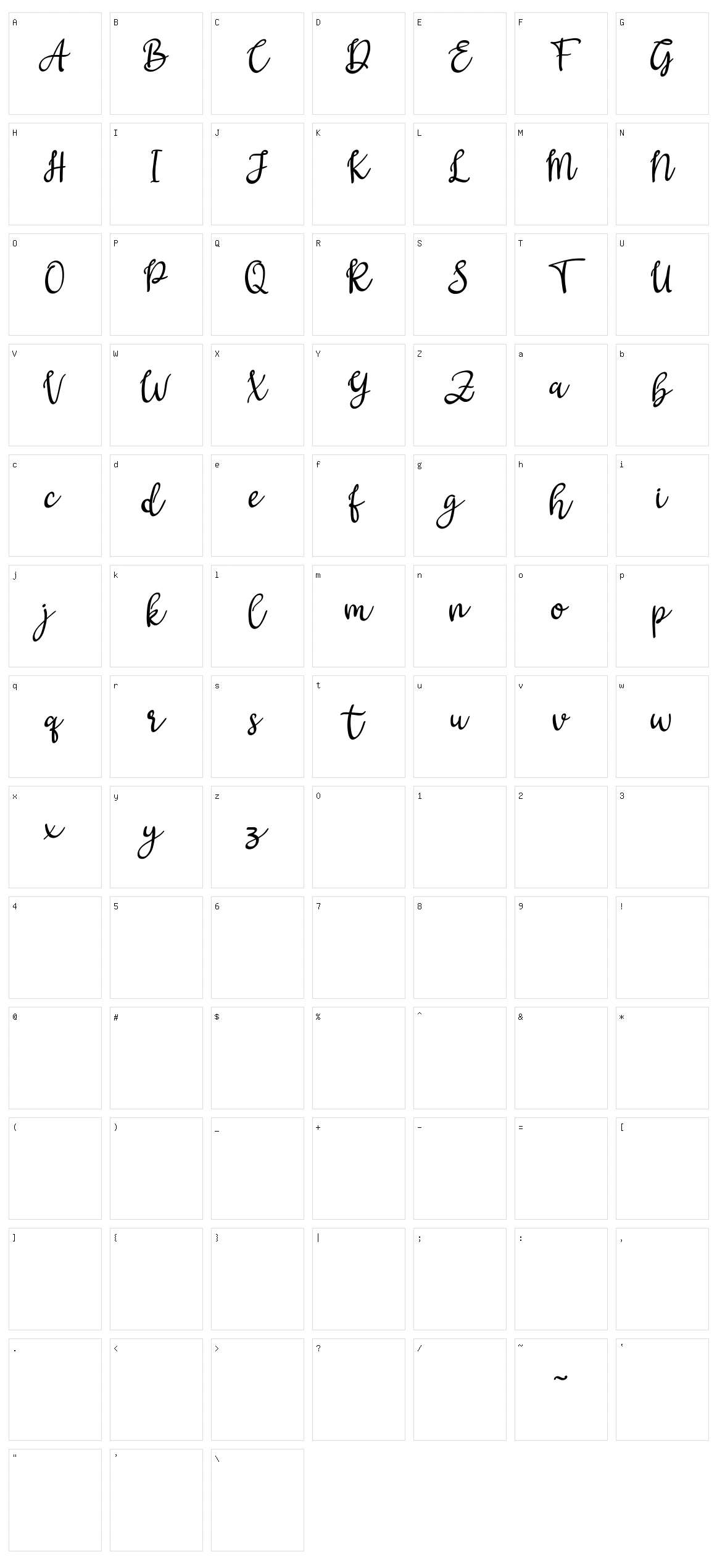 Gritten Character Set