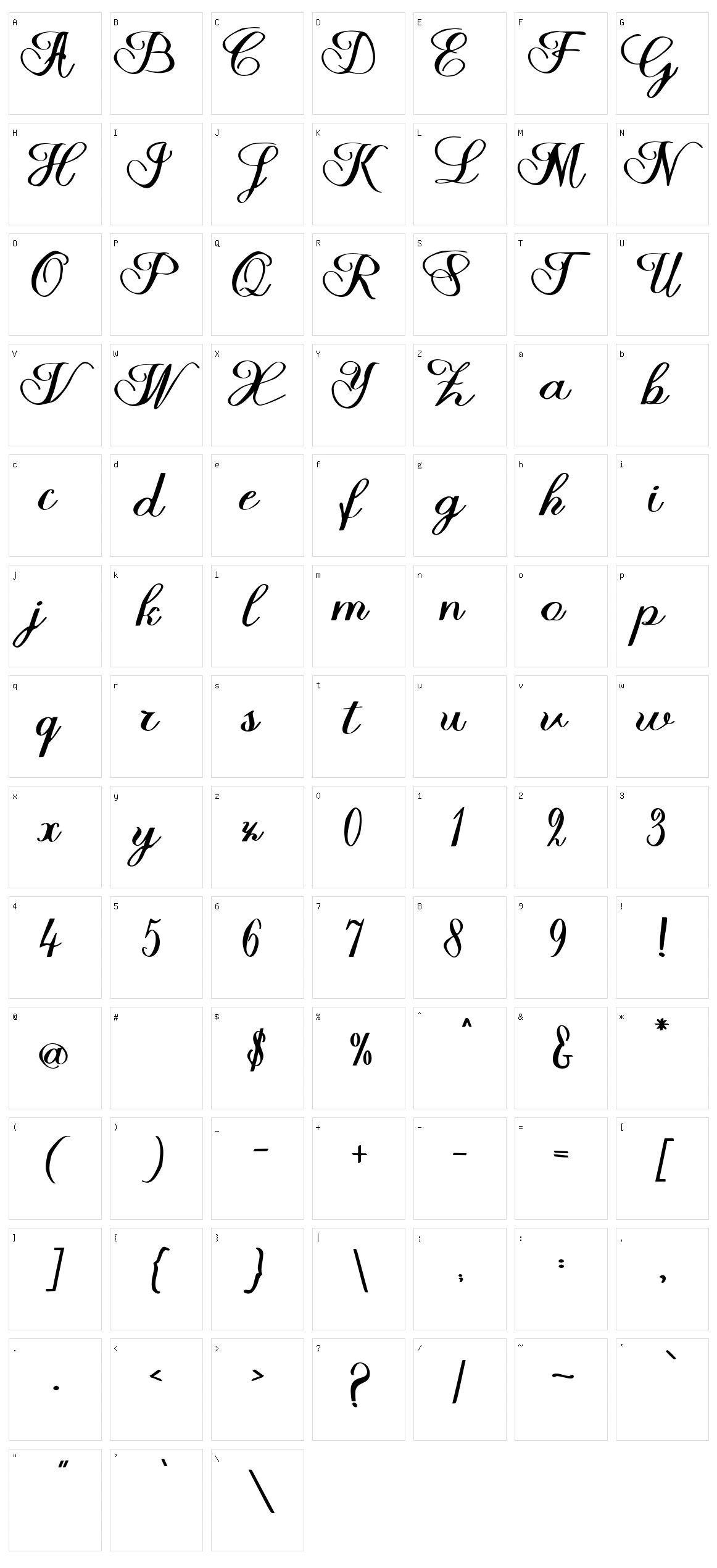 Halfesika Script Character Set