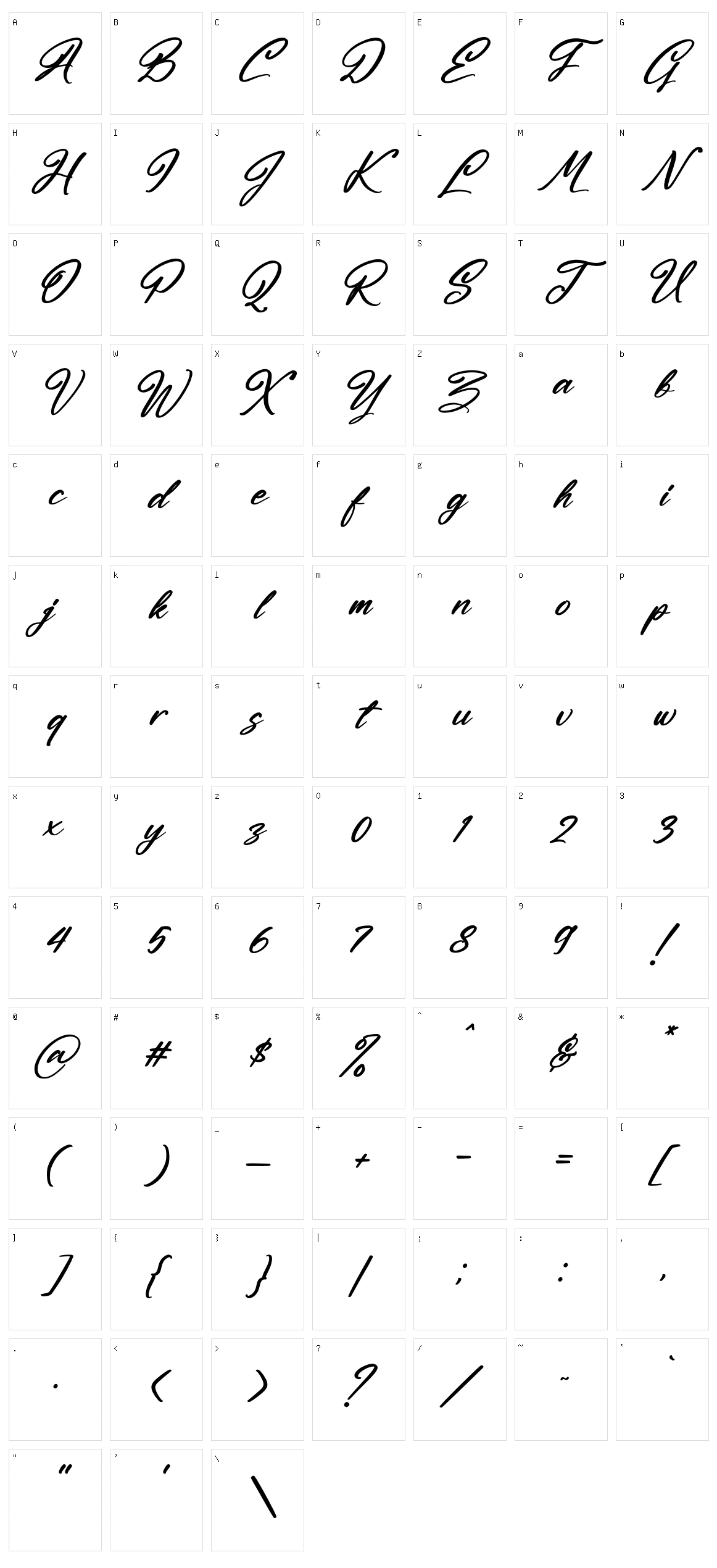 Halingtone William Character Set