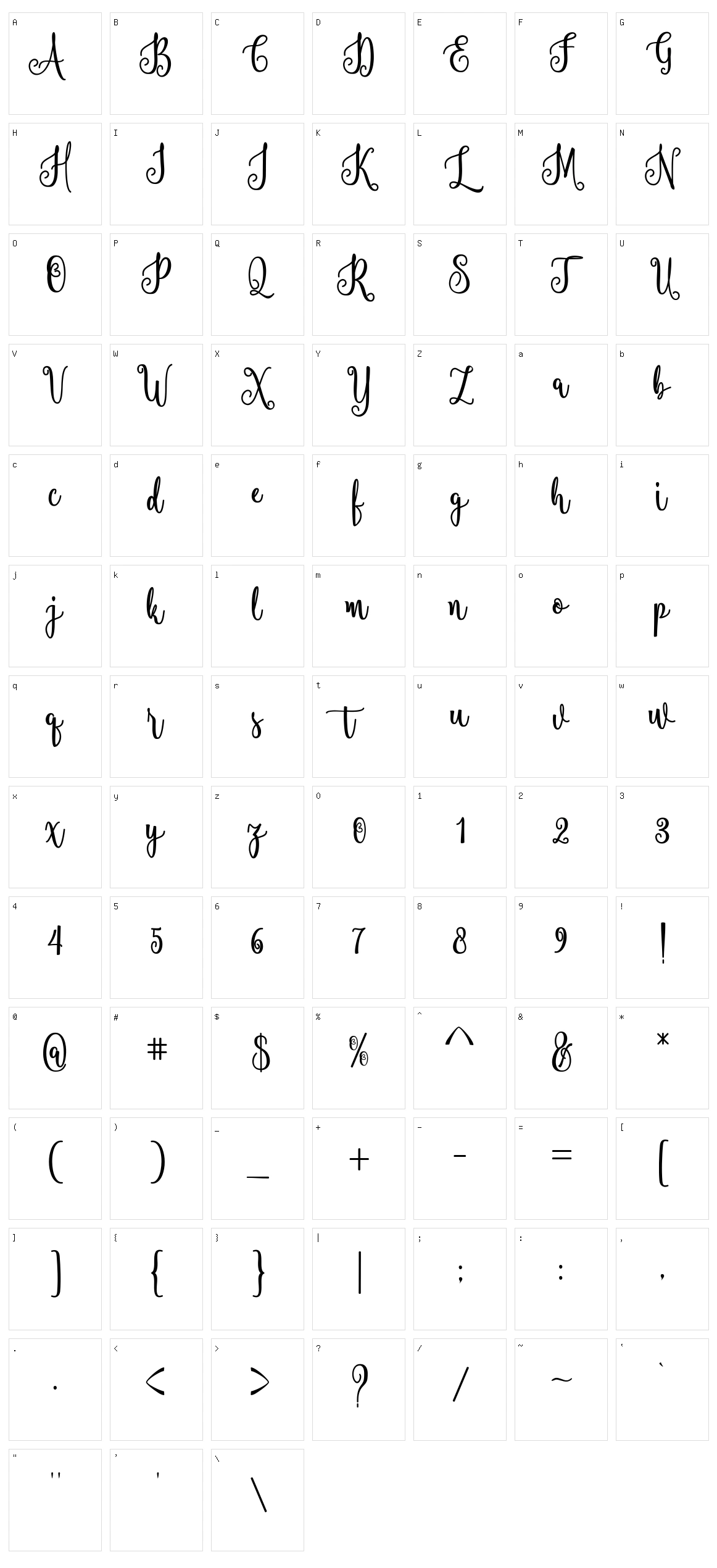 Hammerte Character Set
