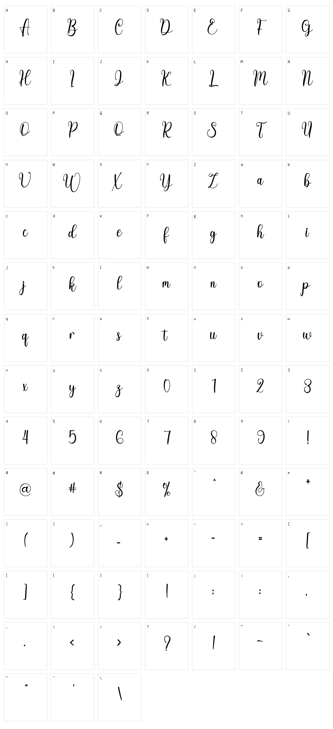 Handbooks Character Set