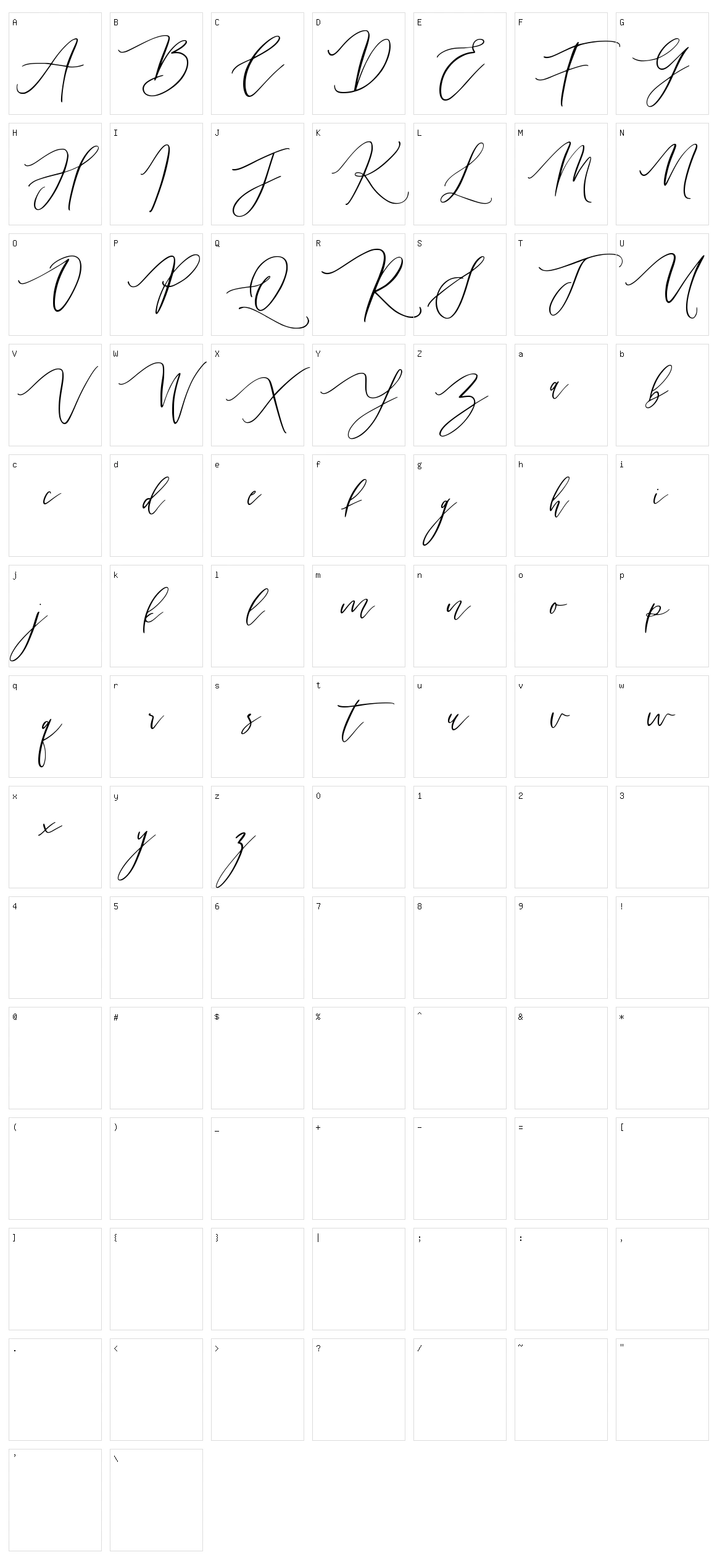 Handita Character Set