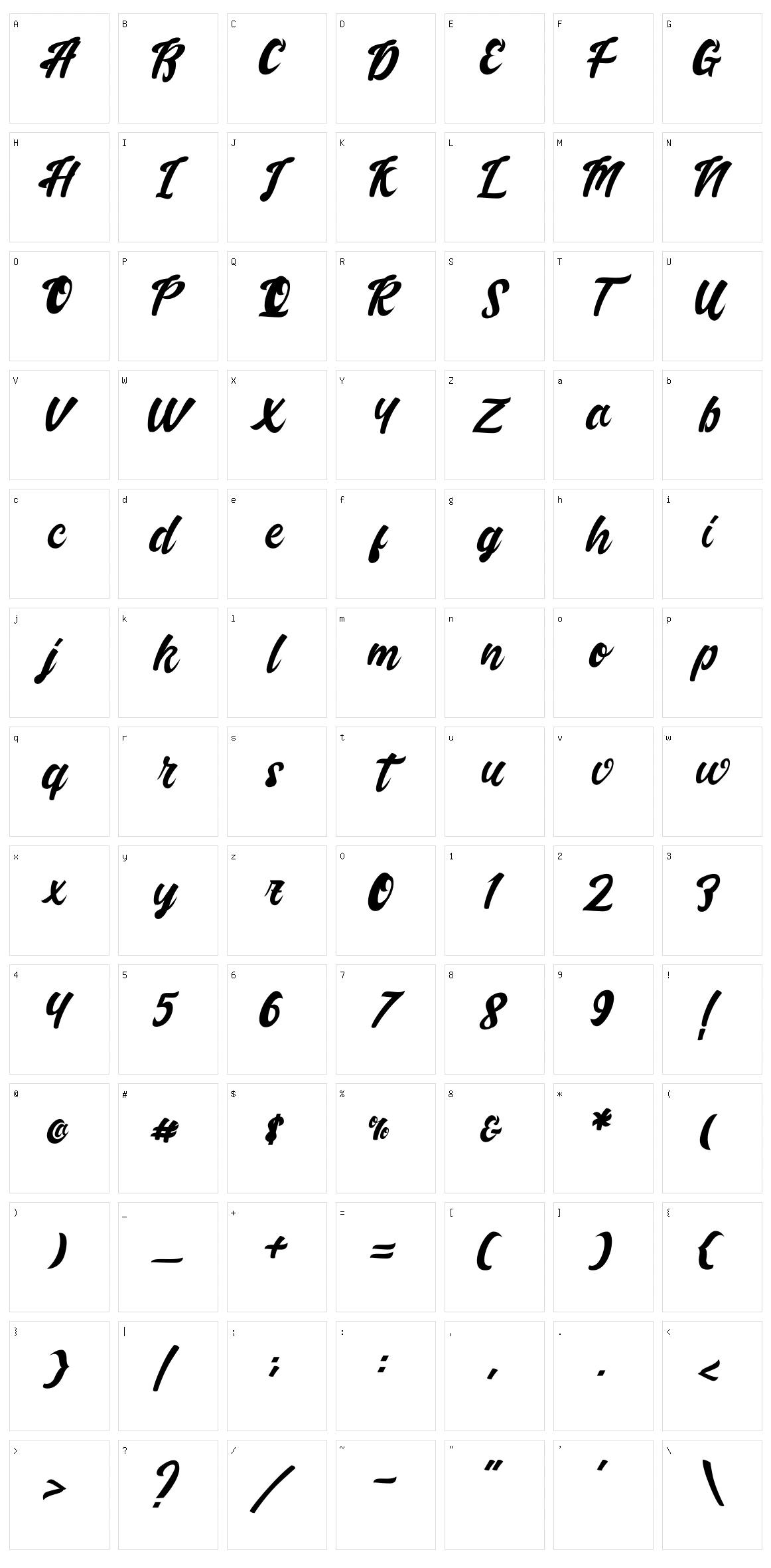 Handletterink Character Set