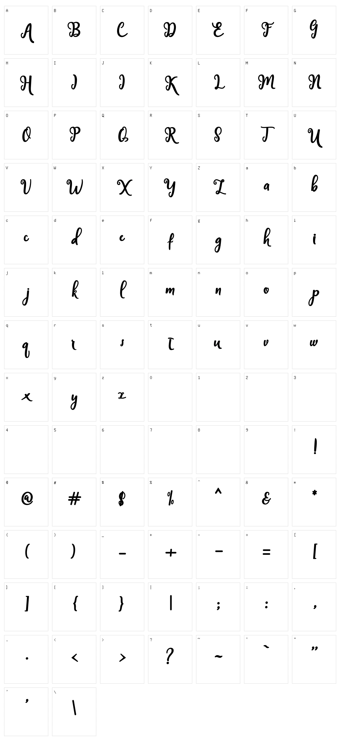 Handley Character Set