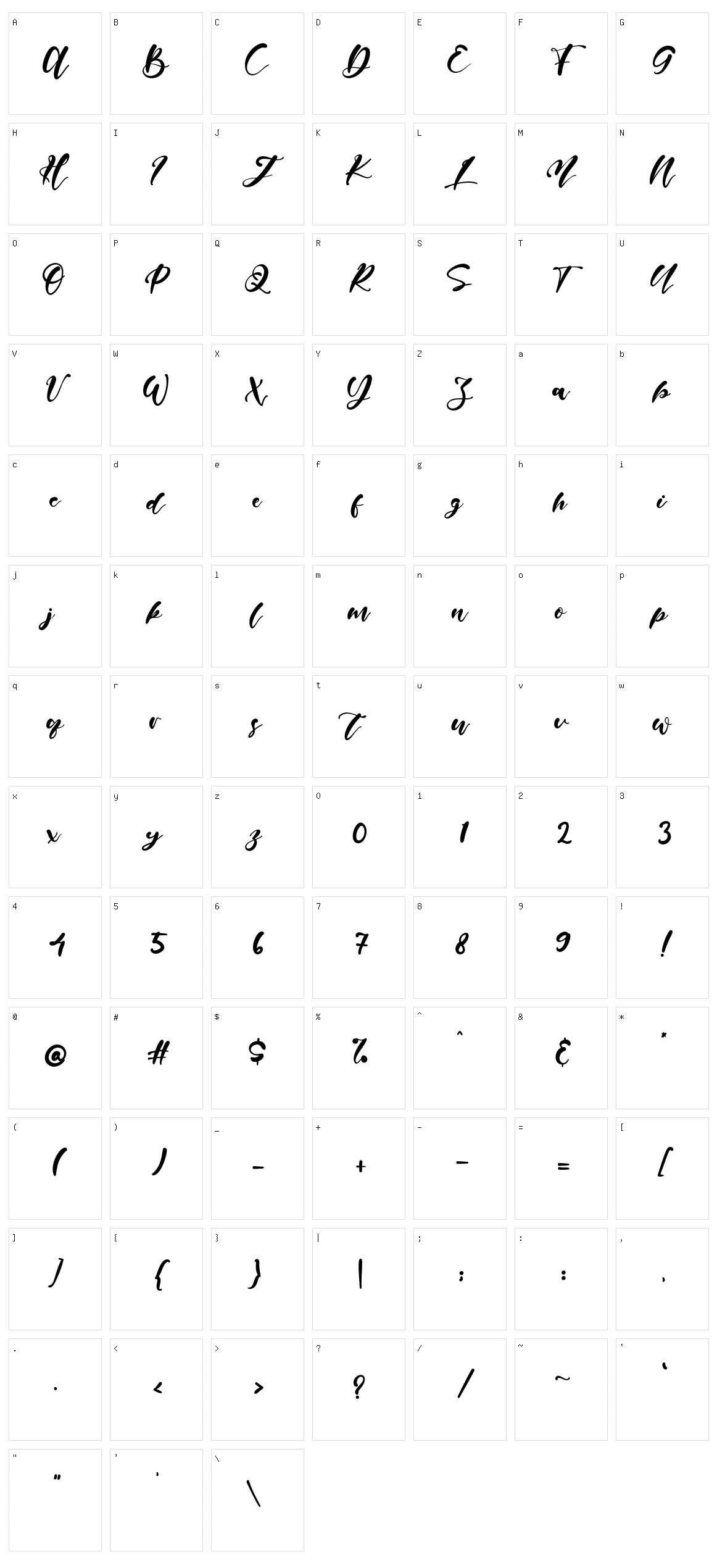 Handy Mattea Character Set