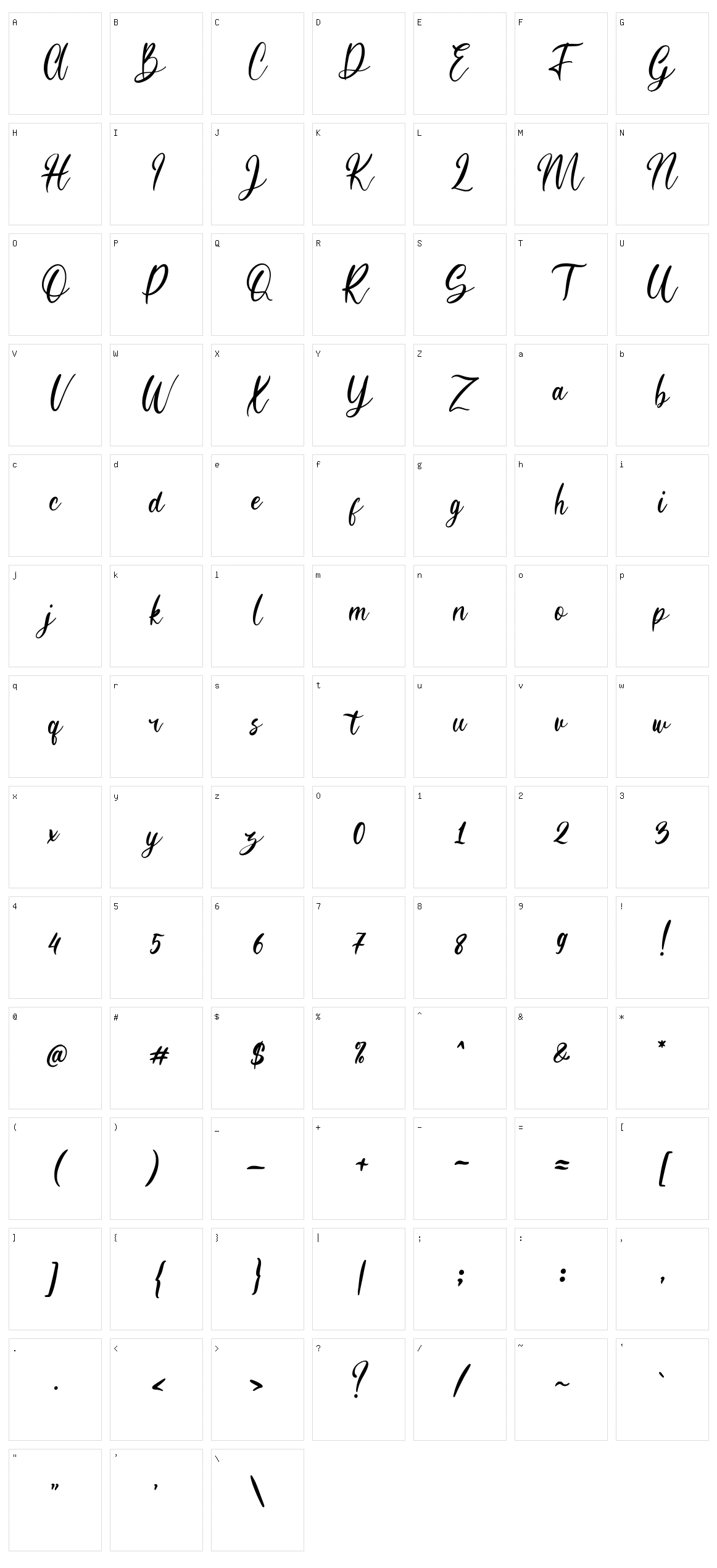 Hanessy Character Set