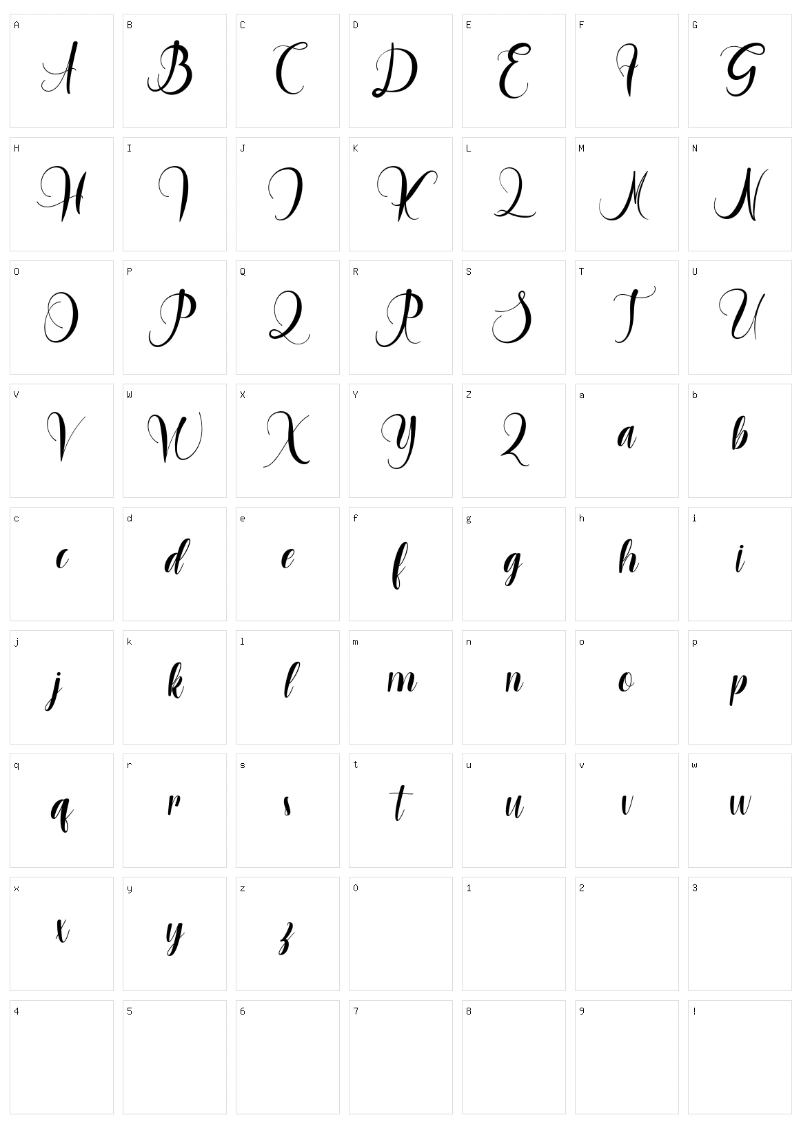 Hargrey Molly Character Set