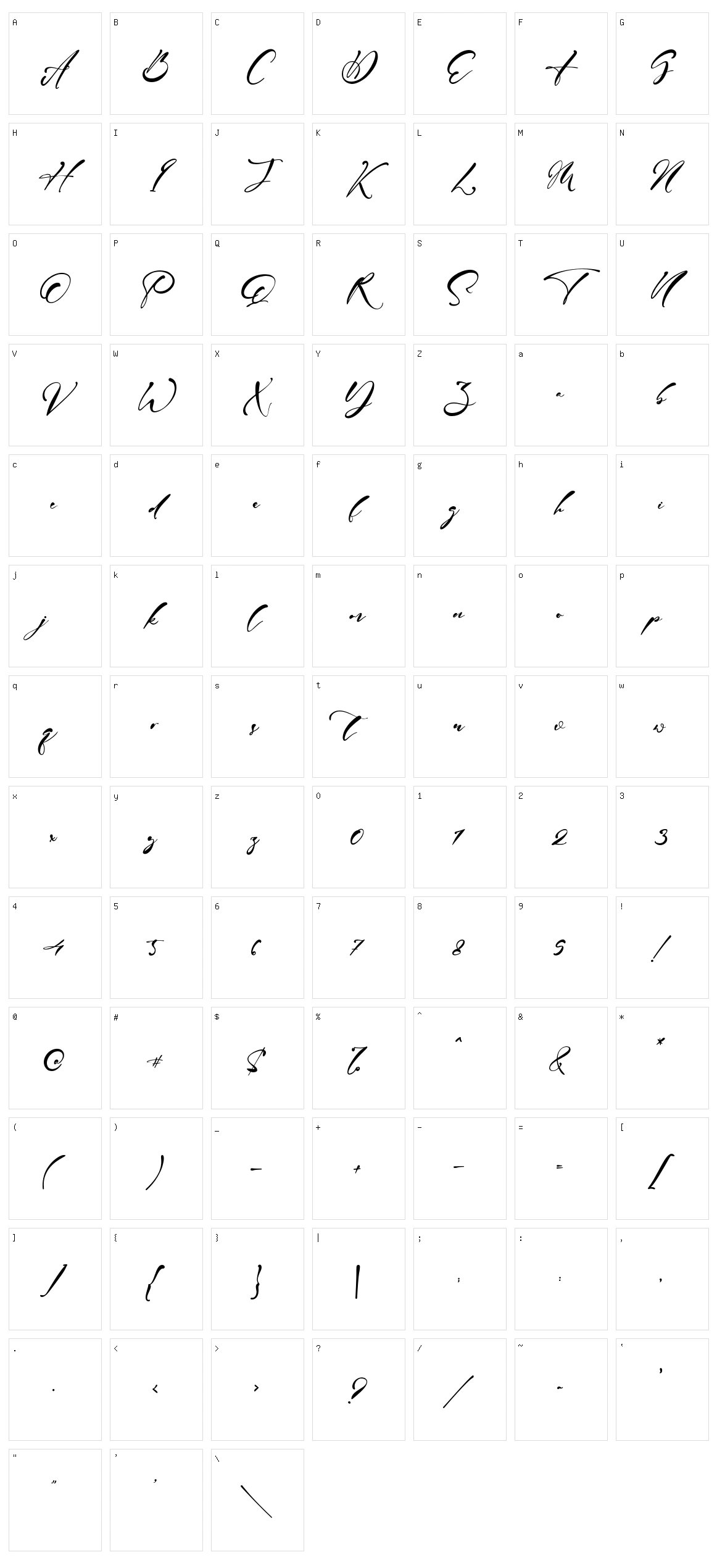 Harvey Signature Character Set
