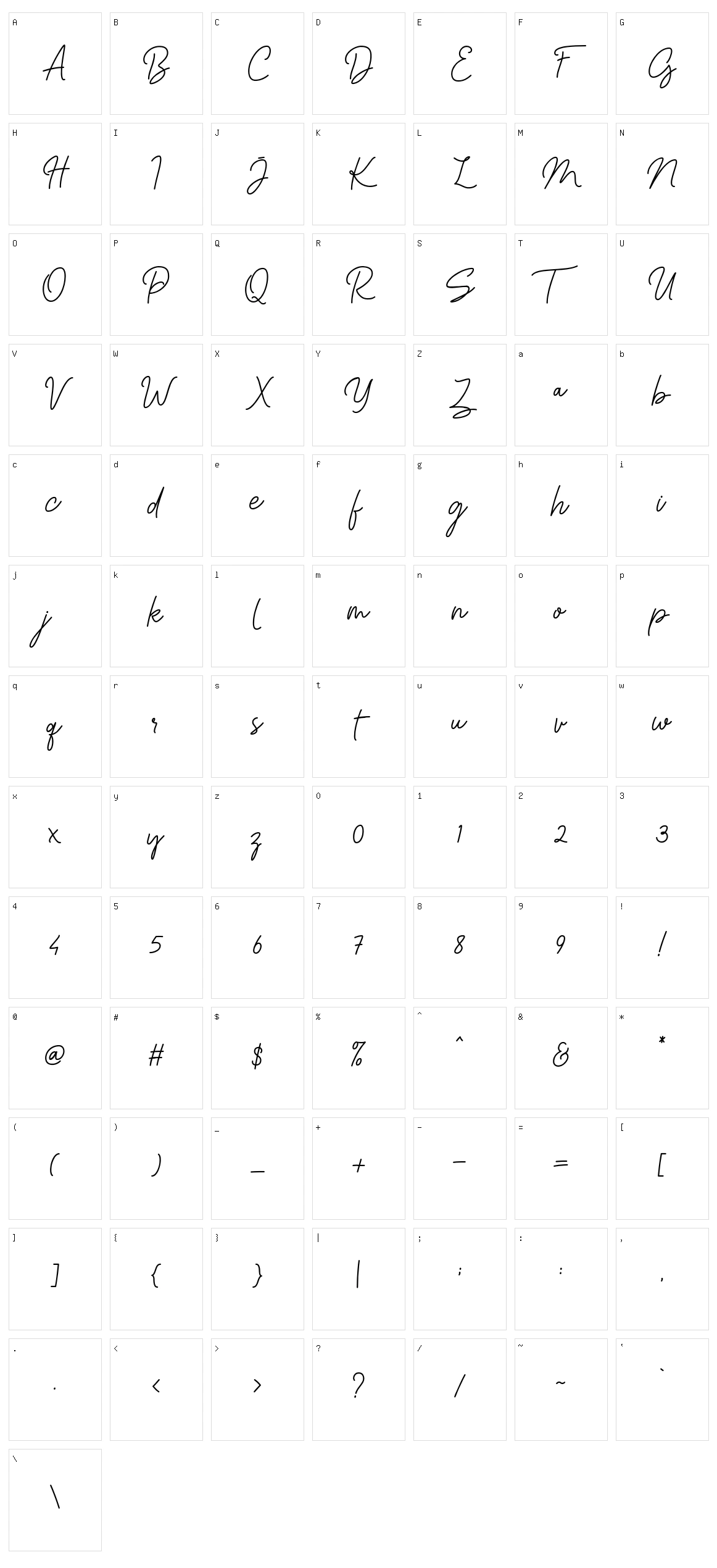 Haslley Character Set