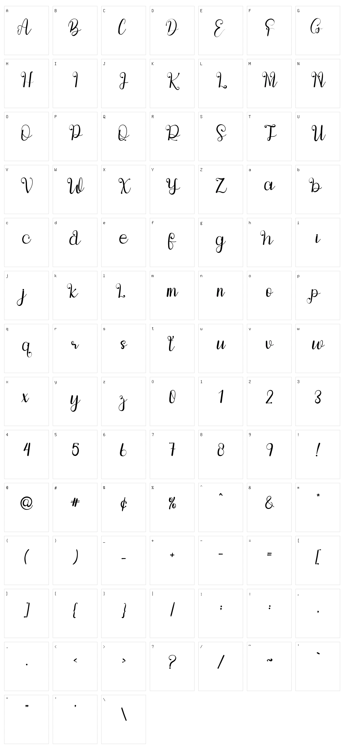 Hasyanah Character Set