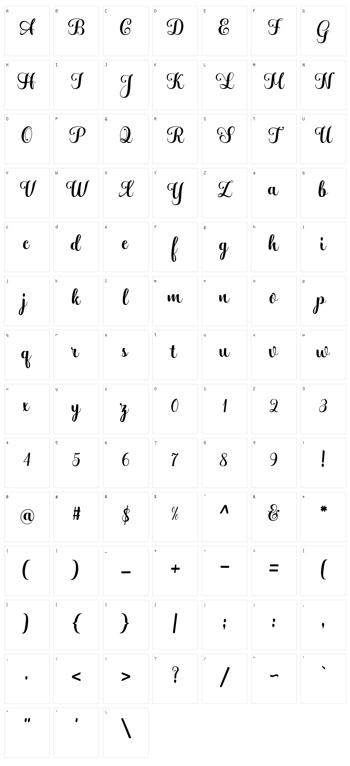 Hatachi Character Set