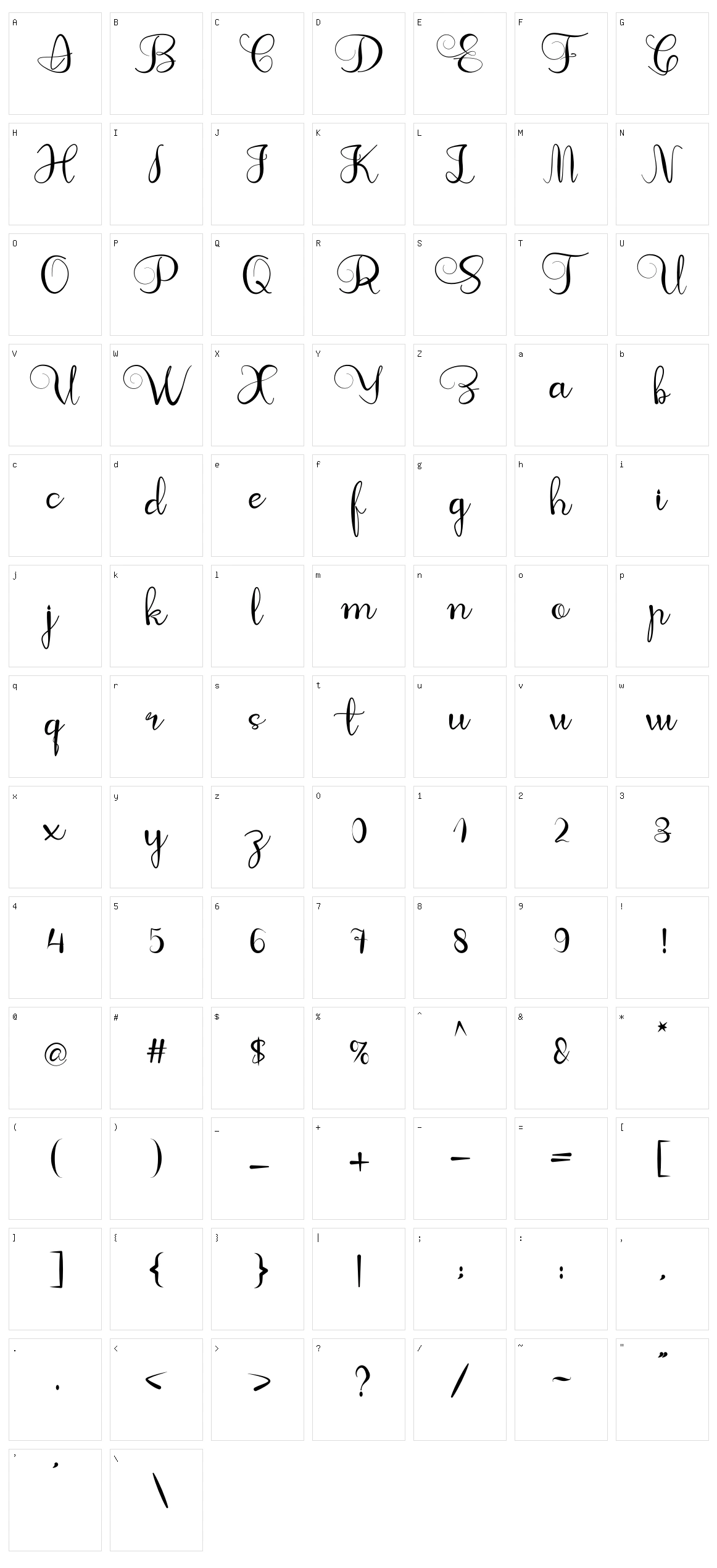 Hatter Character Set