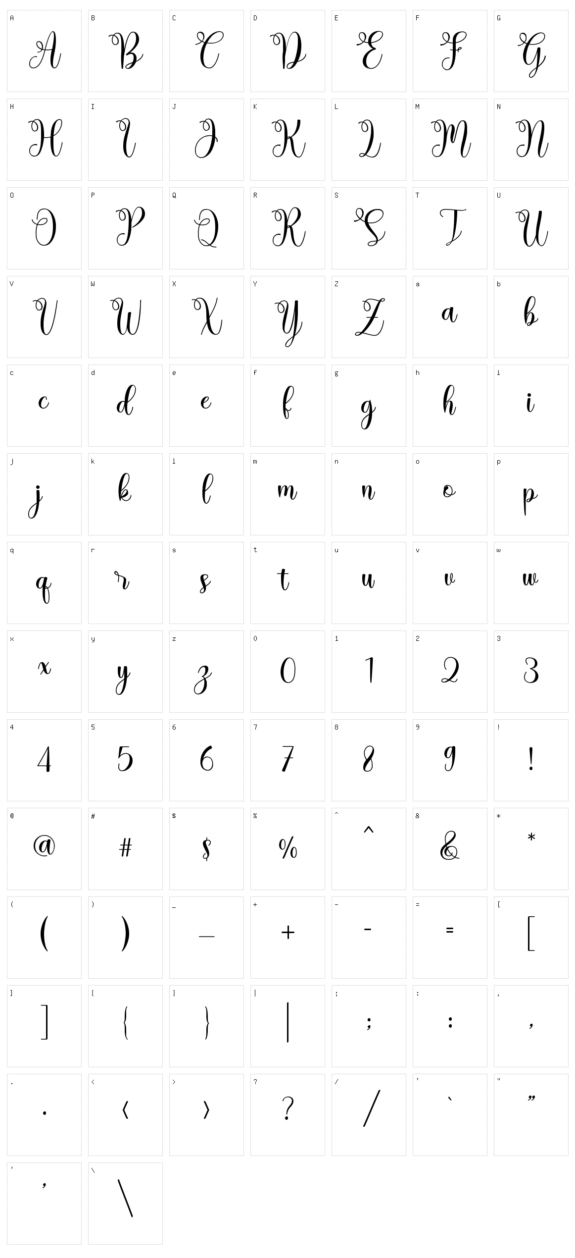 Hayslei Character Set
