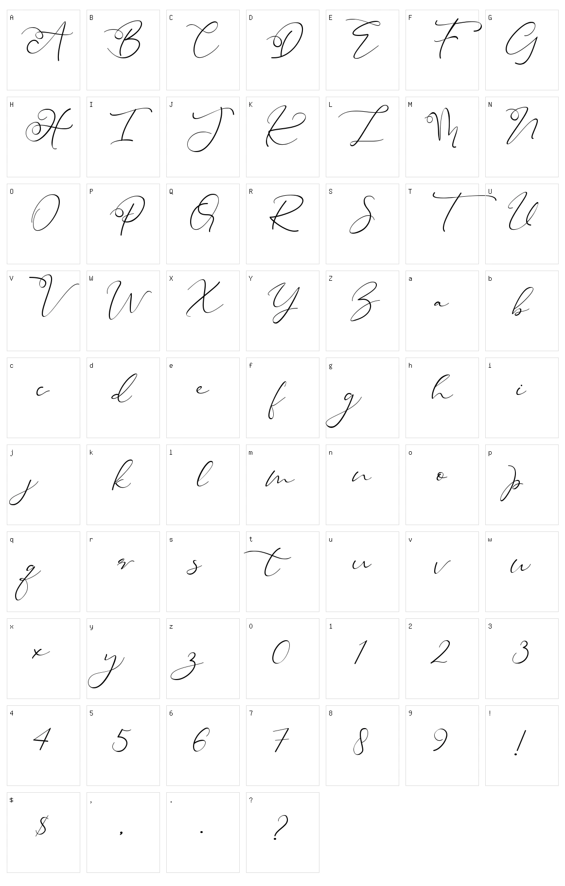 Heanffe Character Set