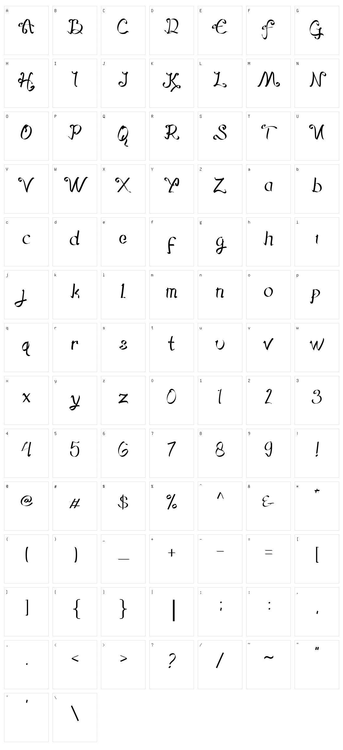Hegorustow Character Set