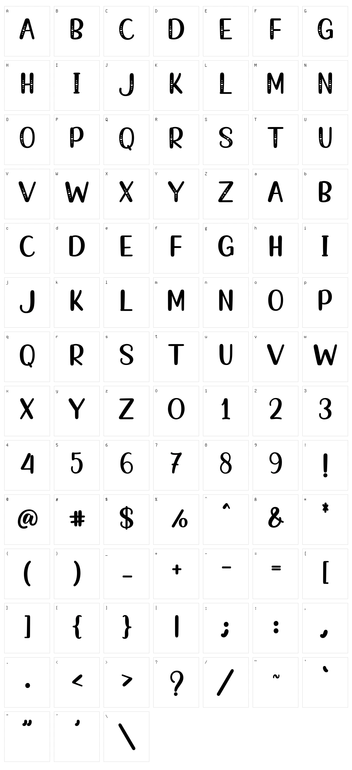 Hello Besty Character Set