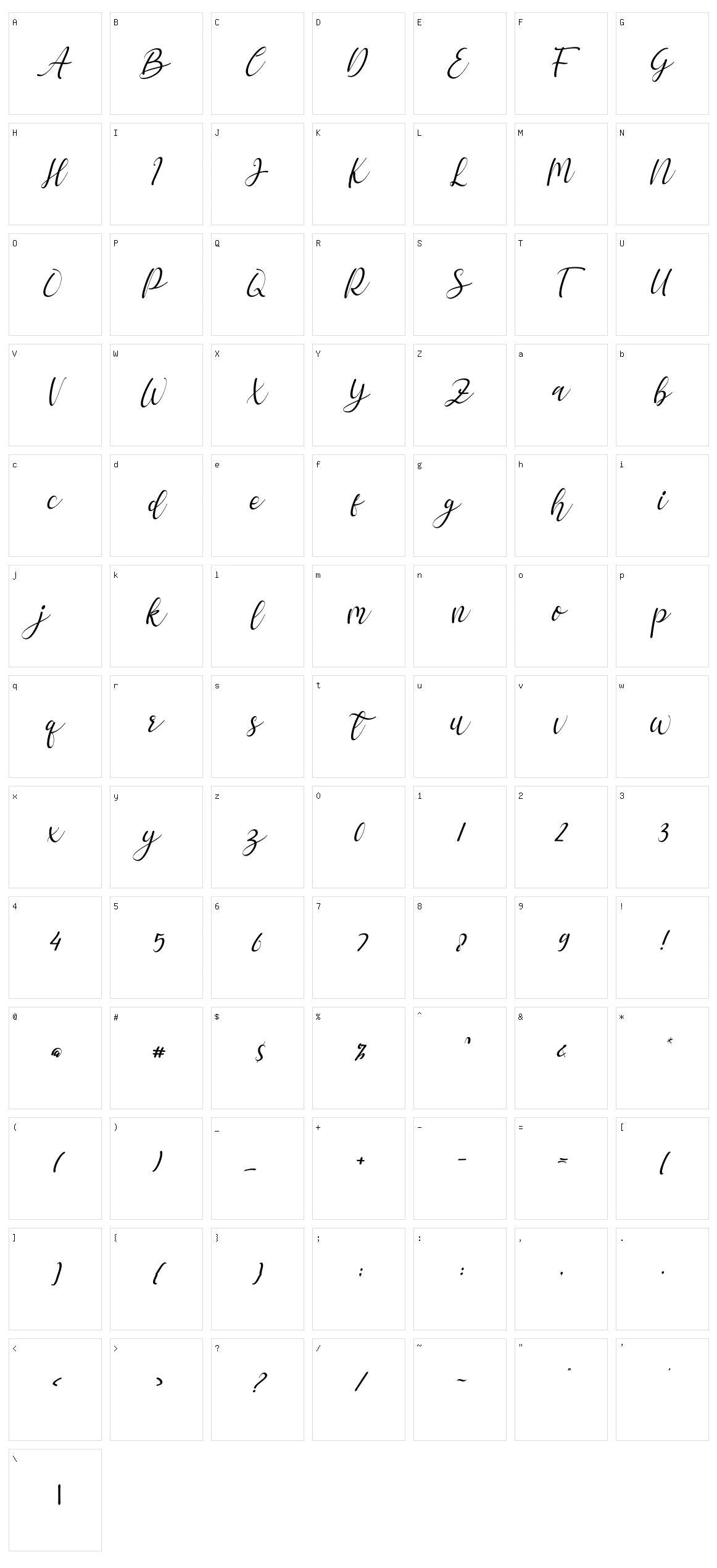 Hello Chamelia Character Set