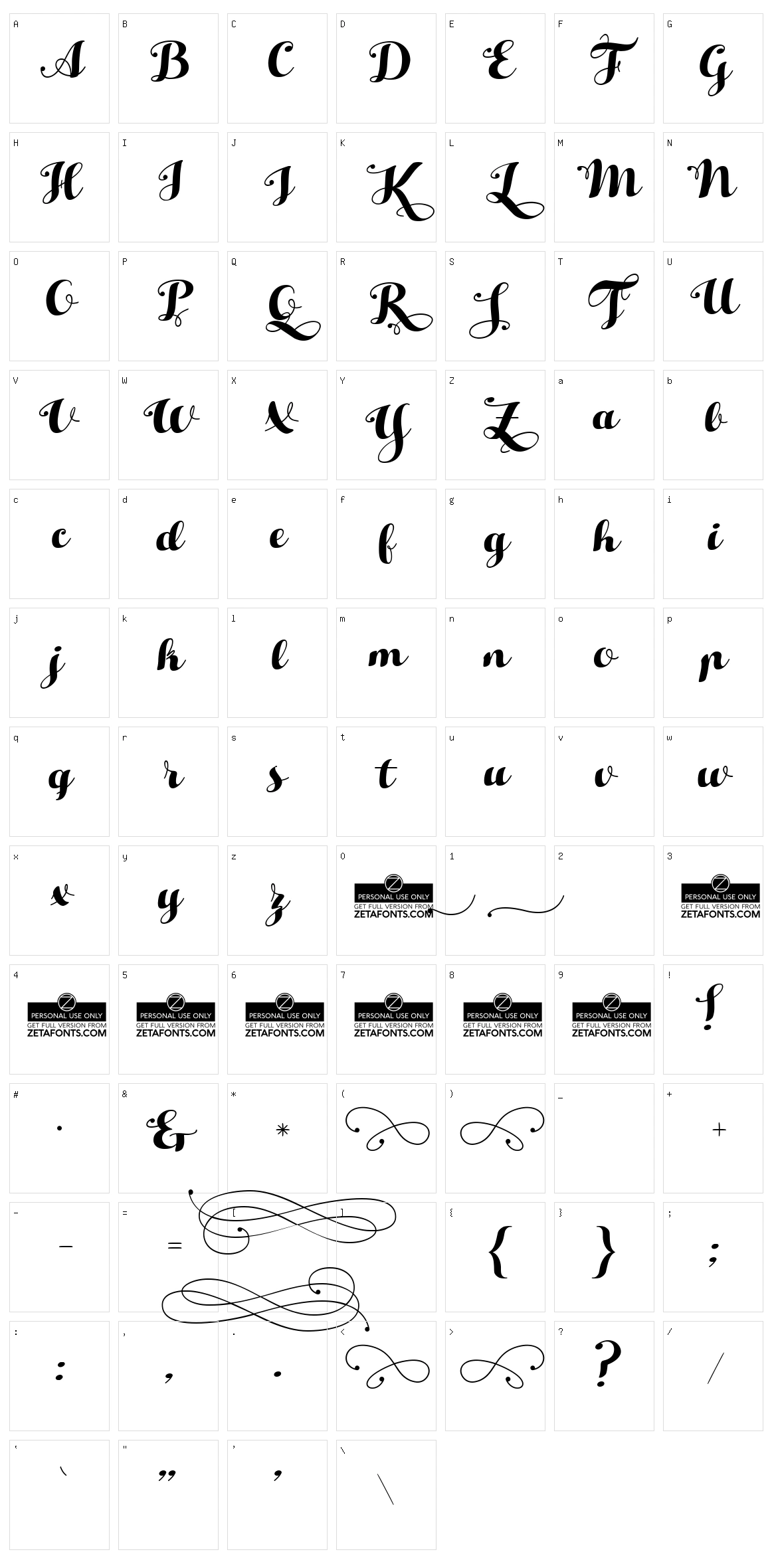 Hello Script Character Set