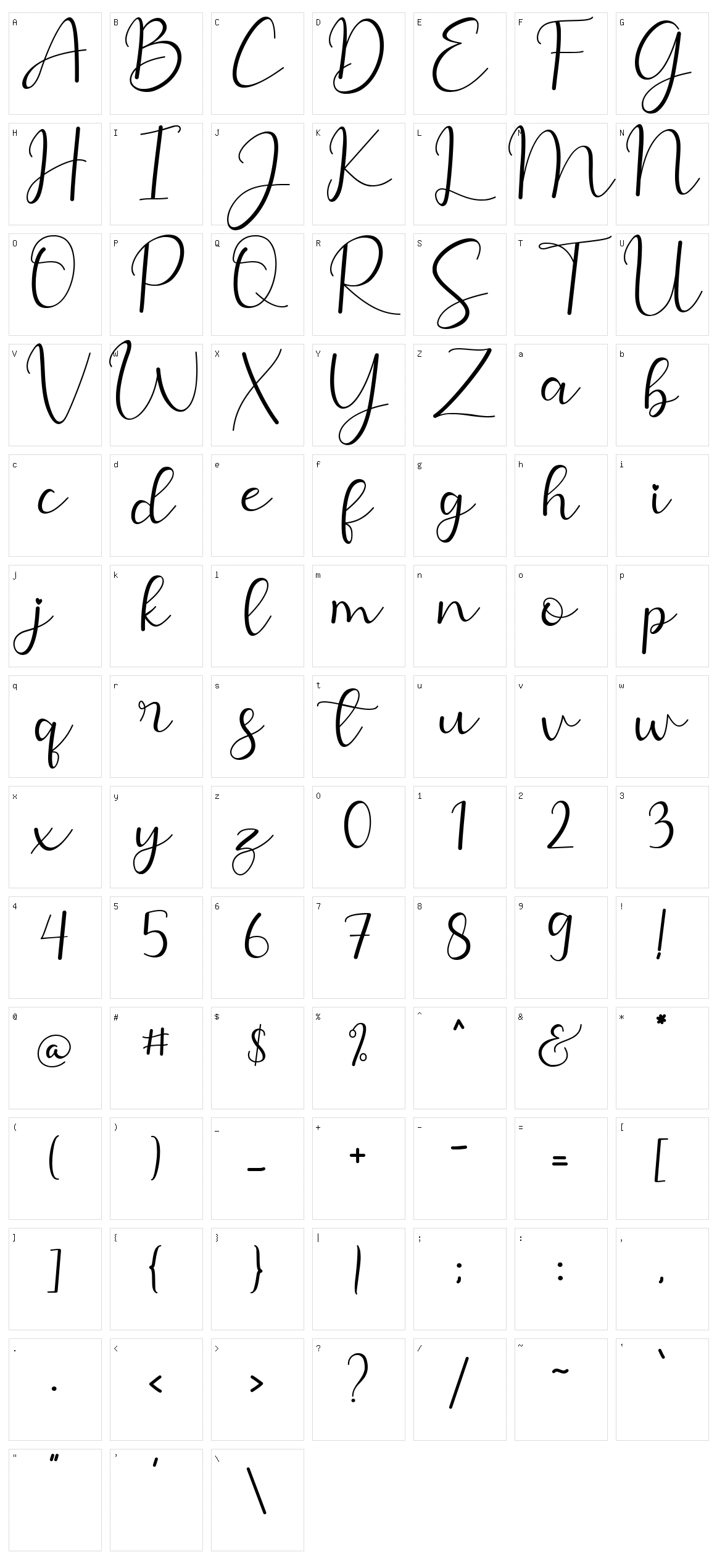 Hello Selly Character Set