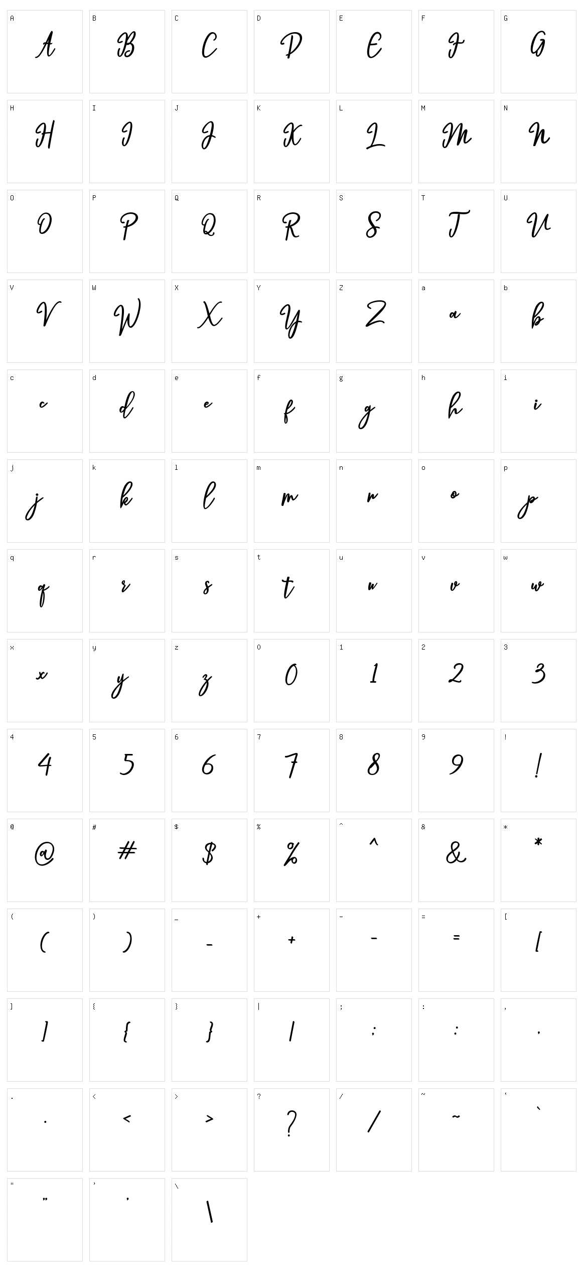 Hendryan Character Set