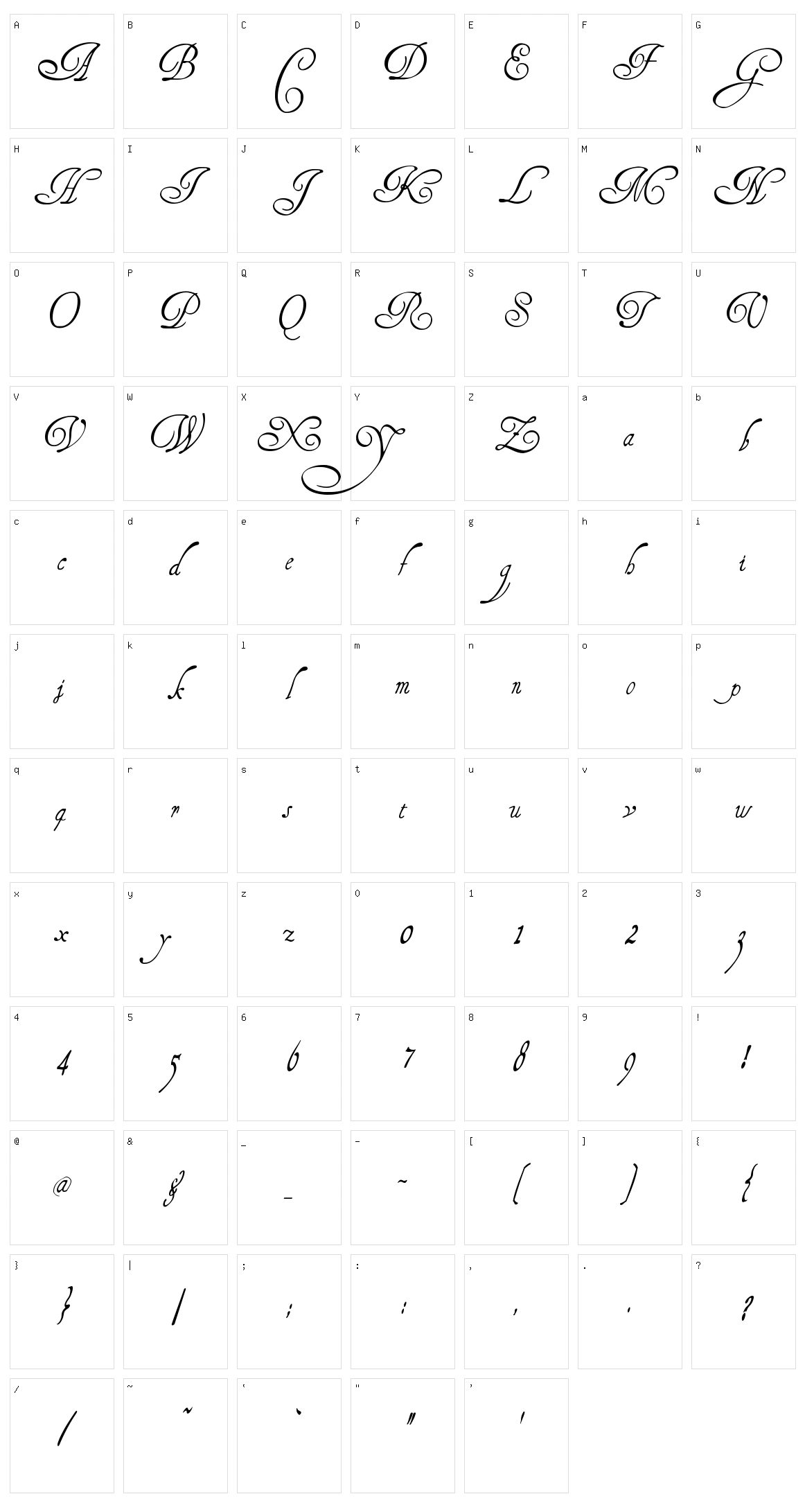 Henry Morgan Hand Character Set