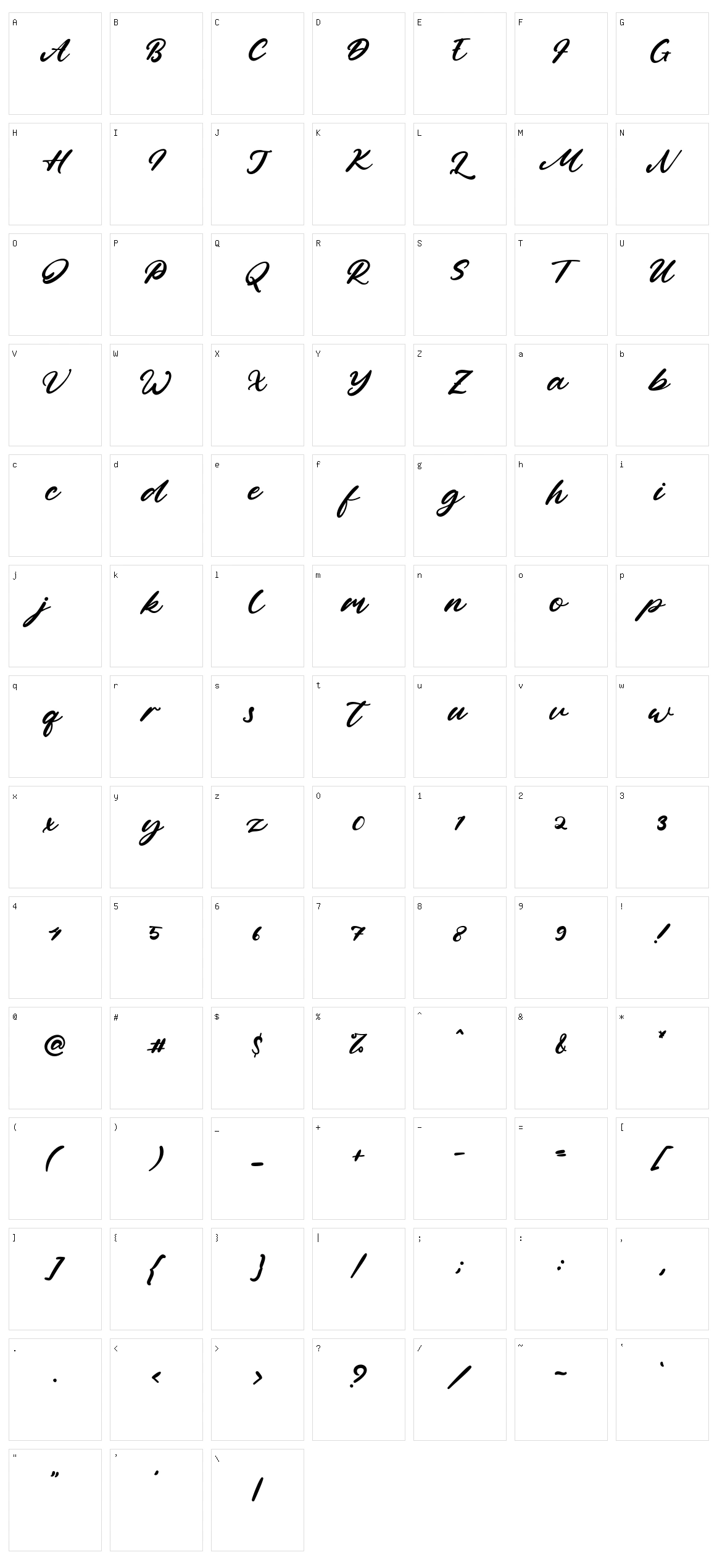 Herewell Creek Character Set