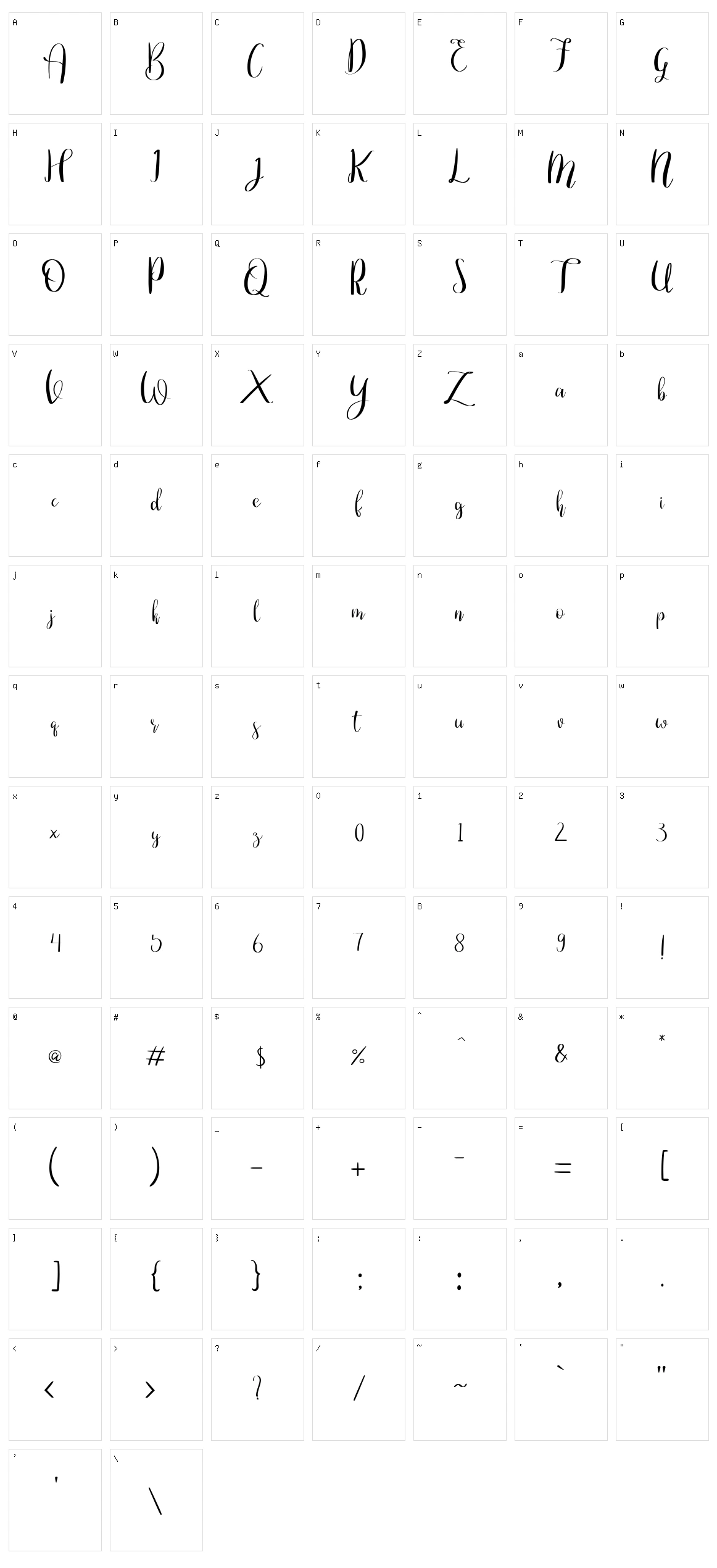 Hestia Character Set