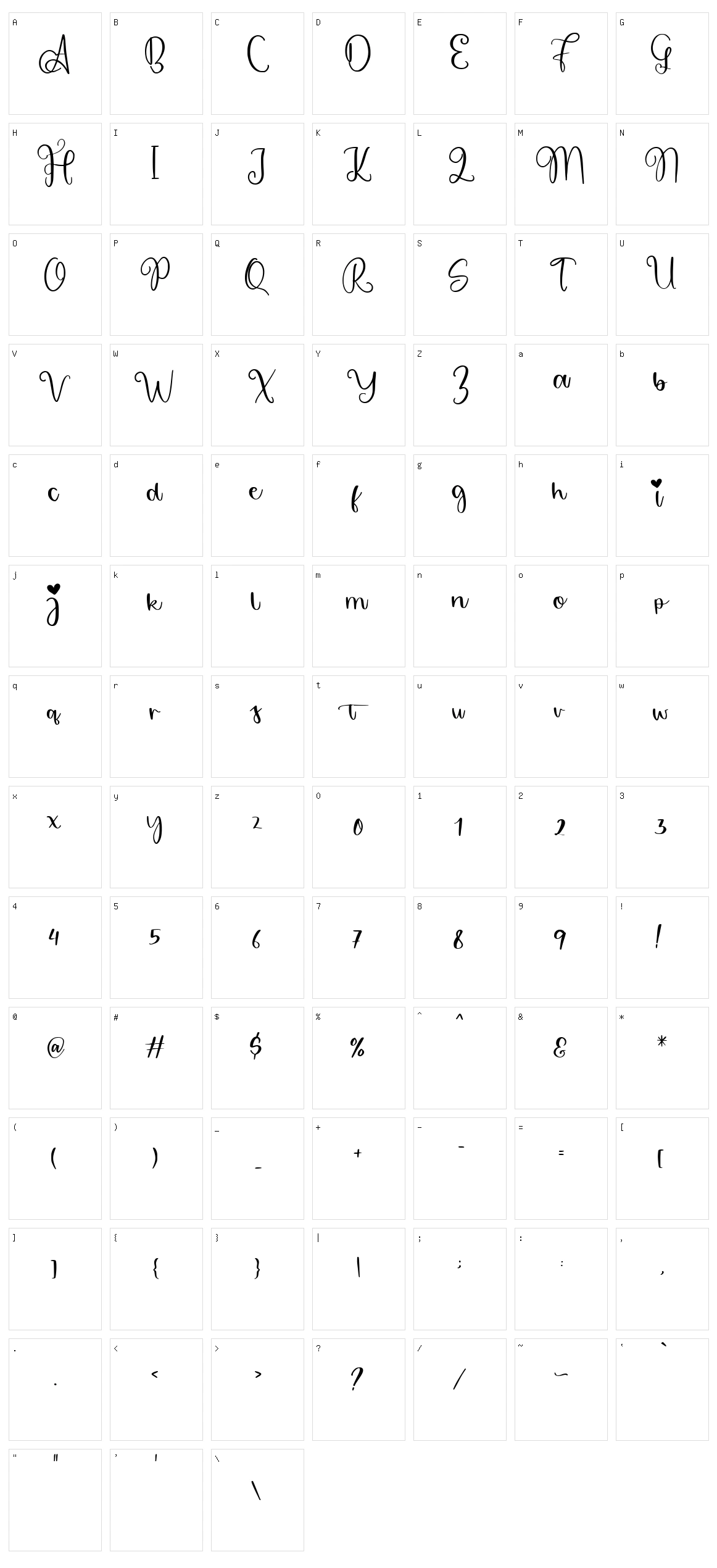 Hey lovely Character Set